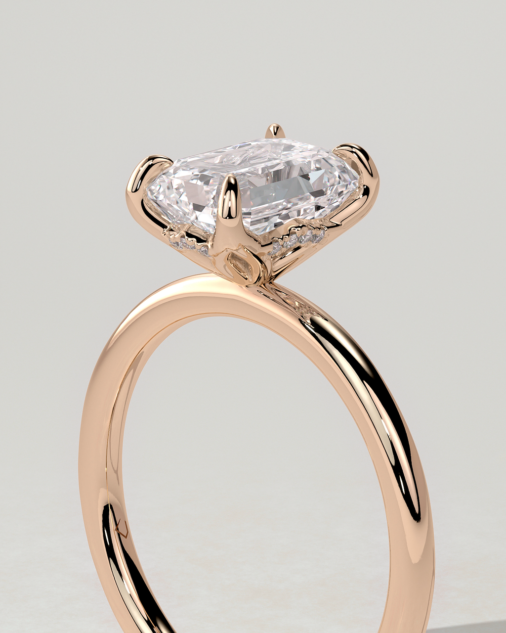 Freesia Solitaire Emerald Ring