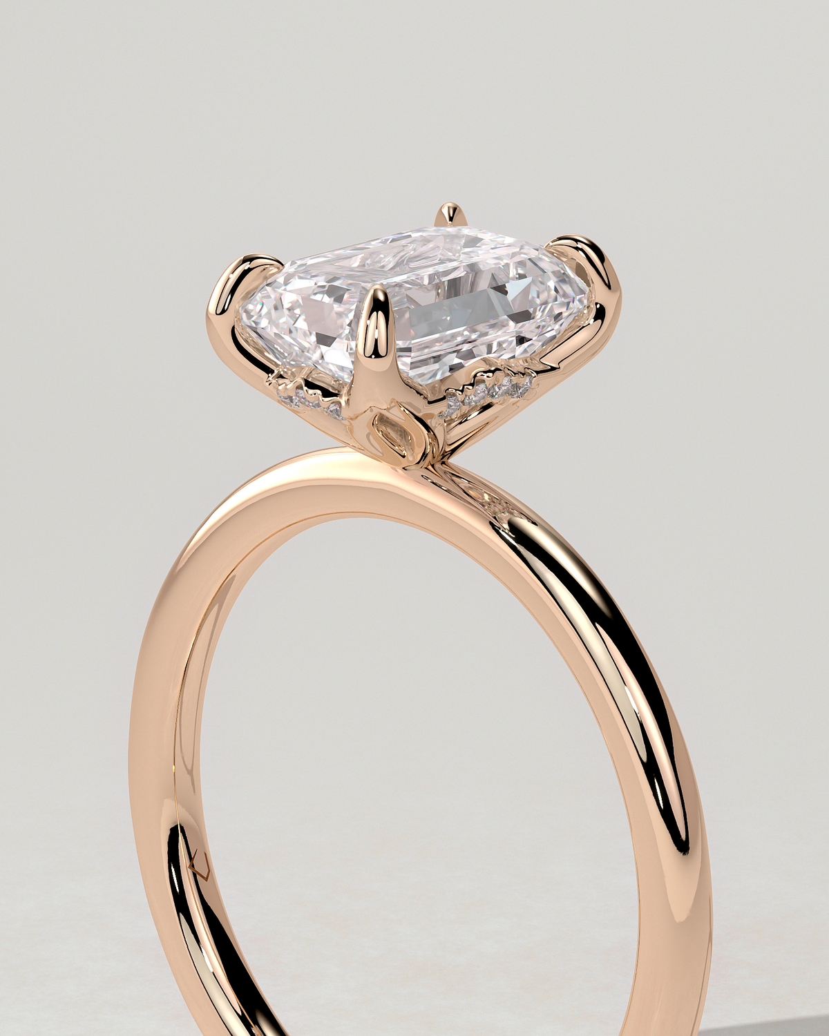 Freesia Solitaire Emerald Ring