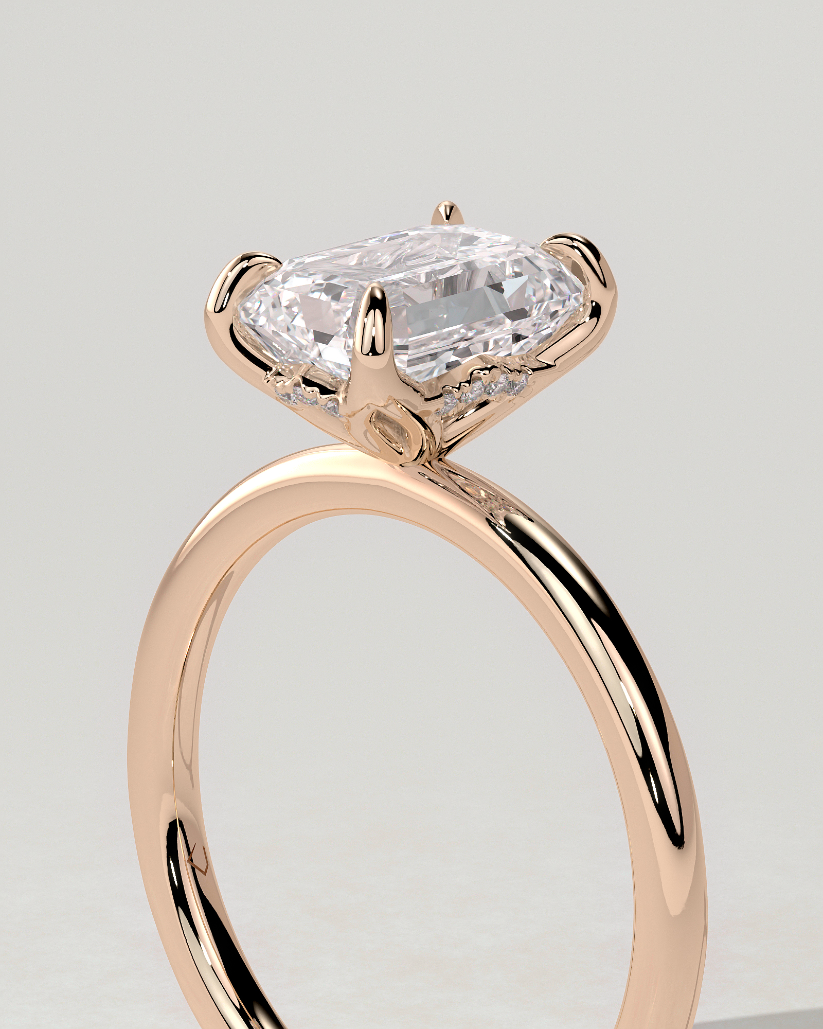 Freesia Solitaire Emerald Ring