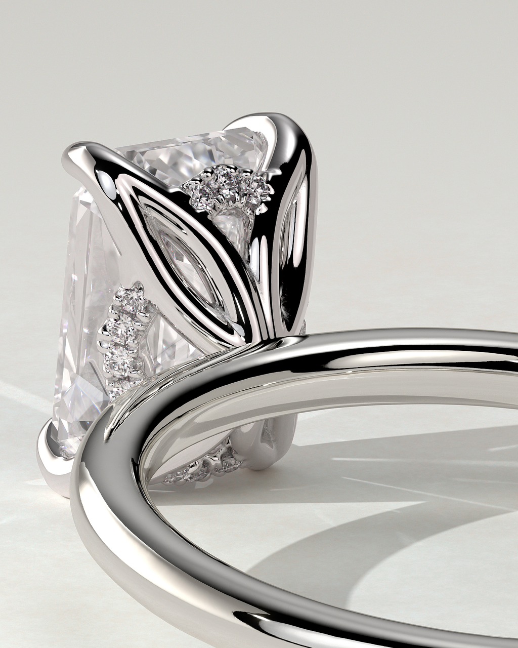 Freesia Solitaire Emerald Ring