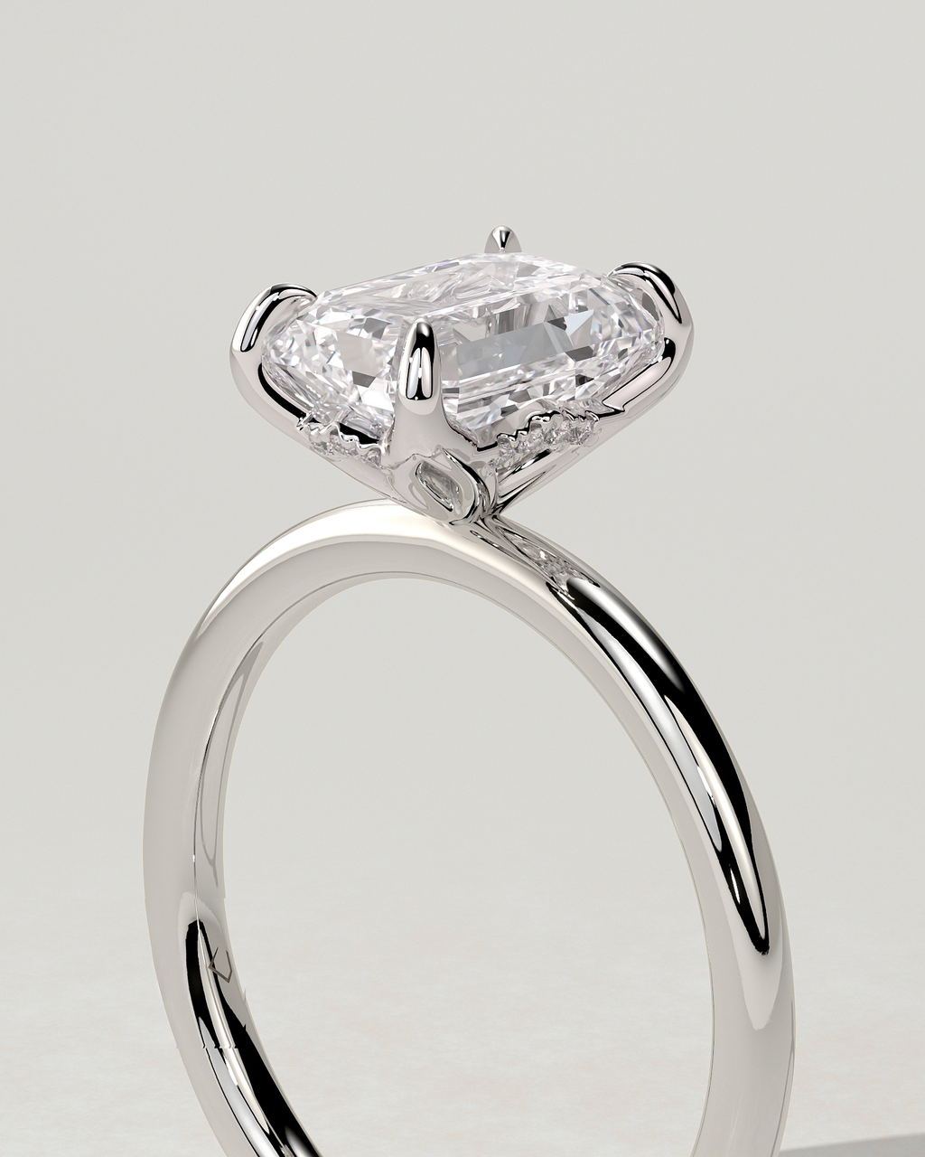 Freesia Solitaire Emerald Ring