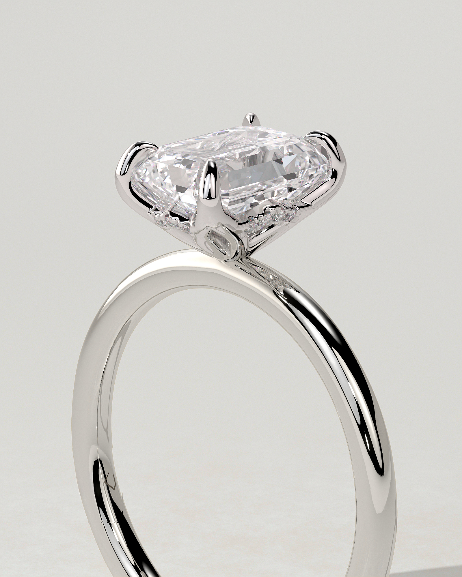 Freesia Solitaire Emerald Ring
