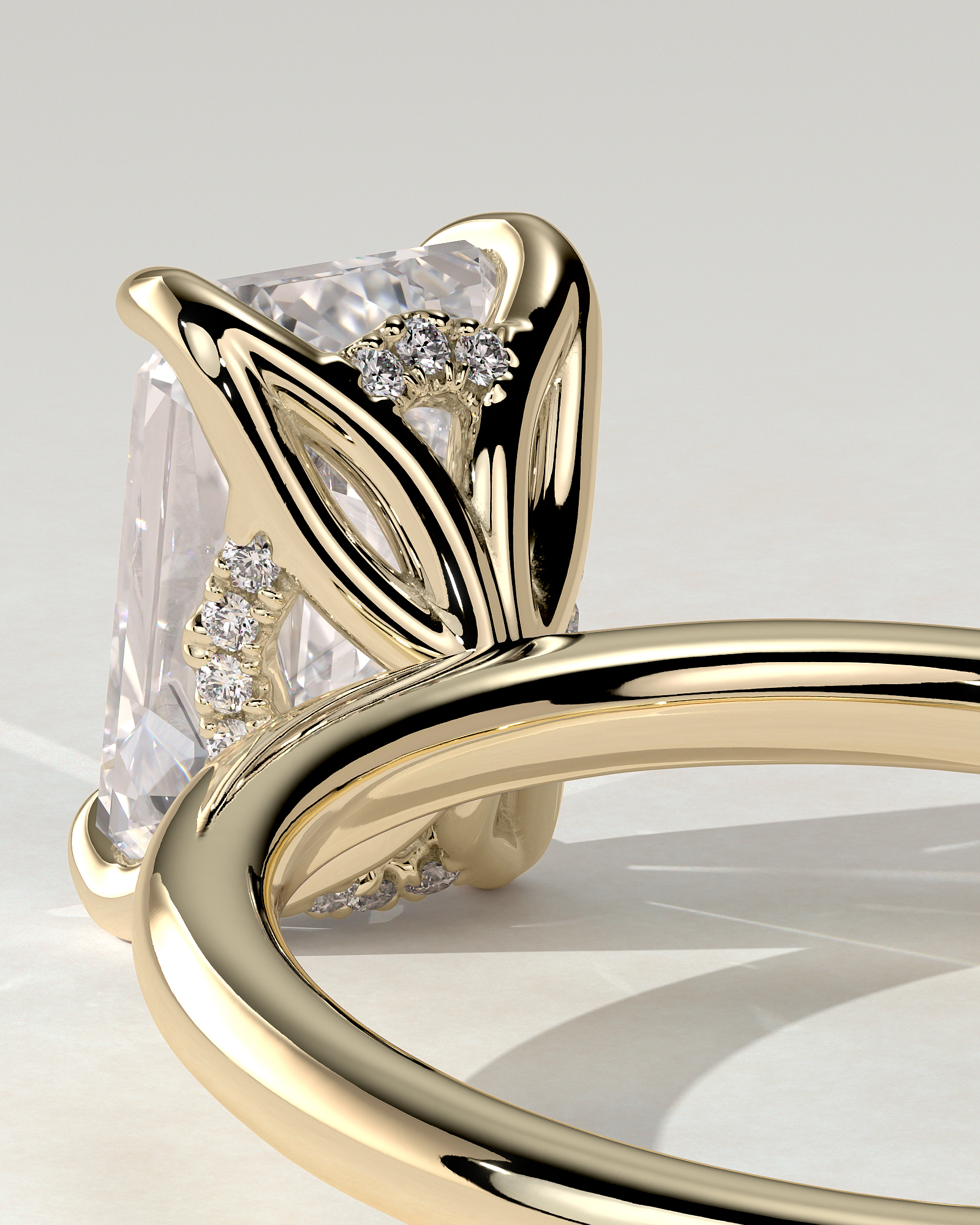 Freesia Solitaire Emerald Ring