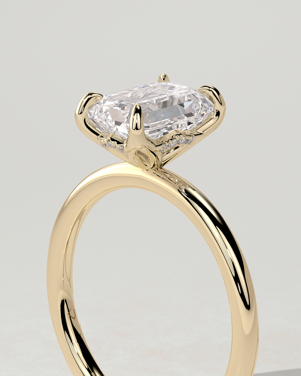Freesia Solitaire Emerald Ring