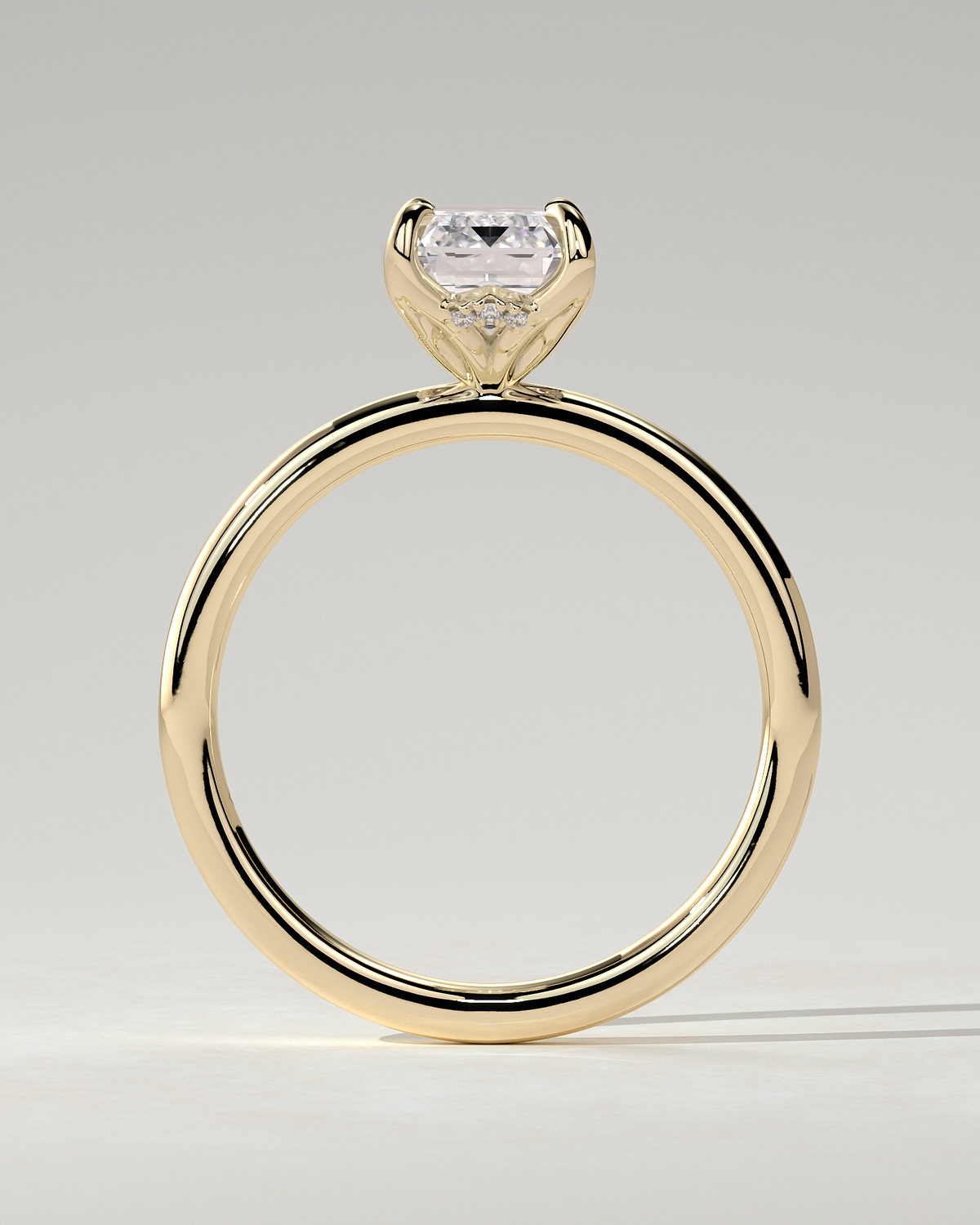 Freesia Solitaire Emerald Ring