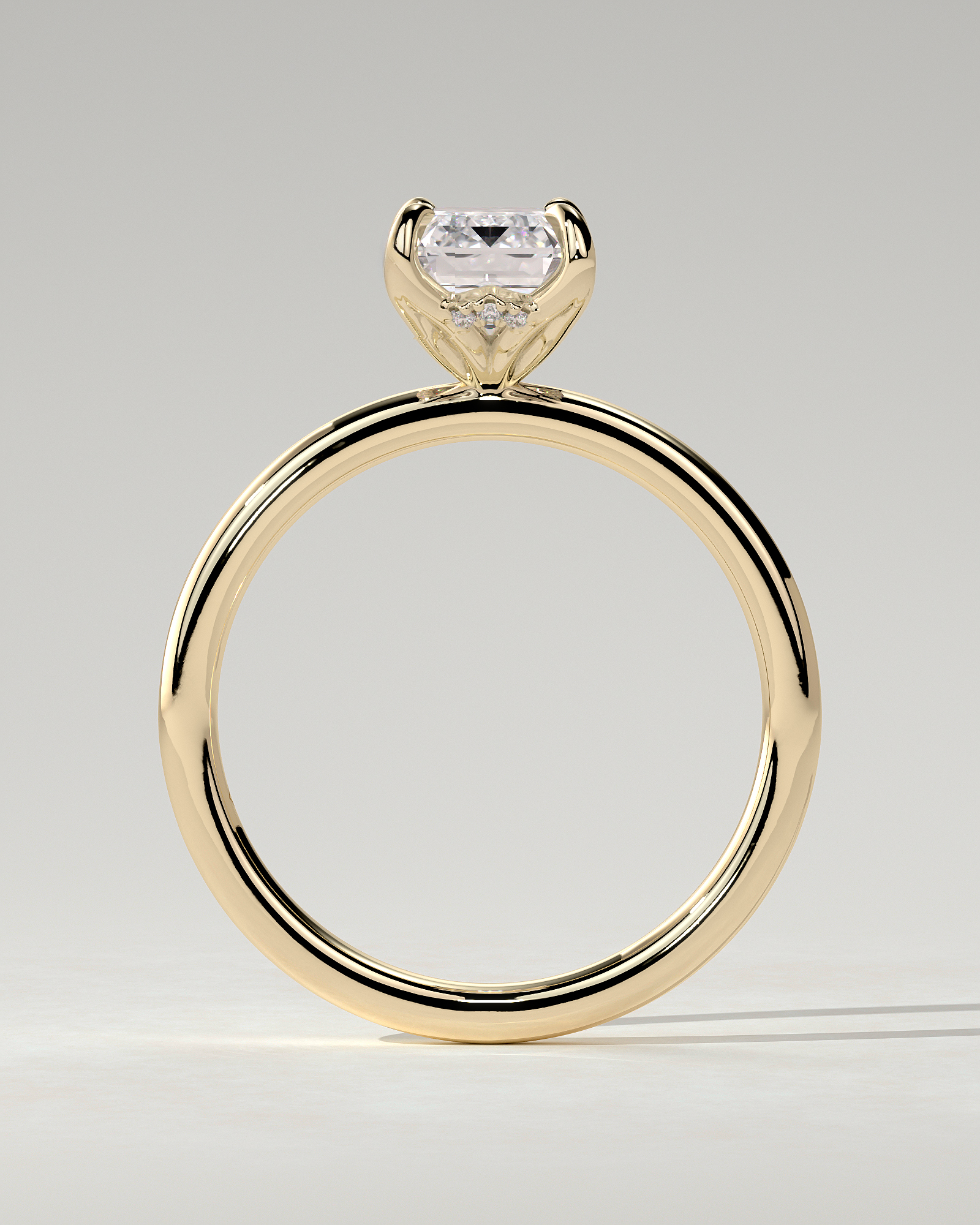Freesia Solitaire Emerald Ring