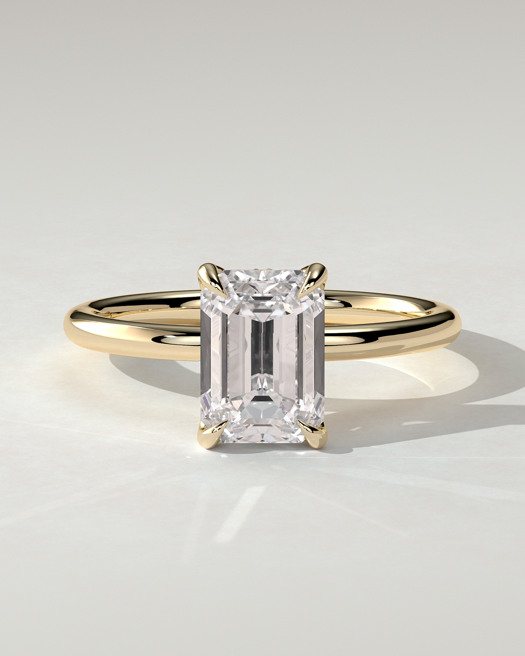 Freesia Solitaire Emerald Ring