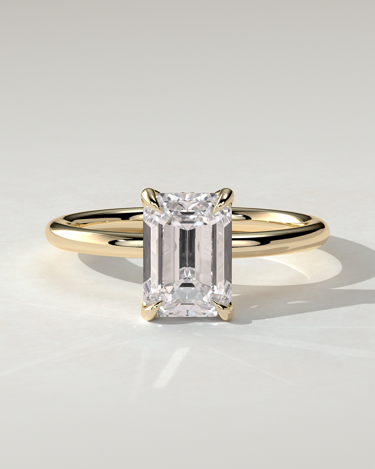 Freesia Solitaire Emerald Ring