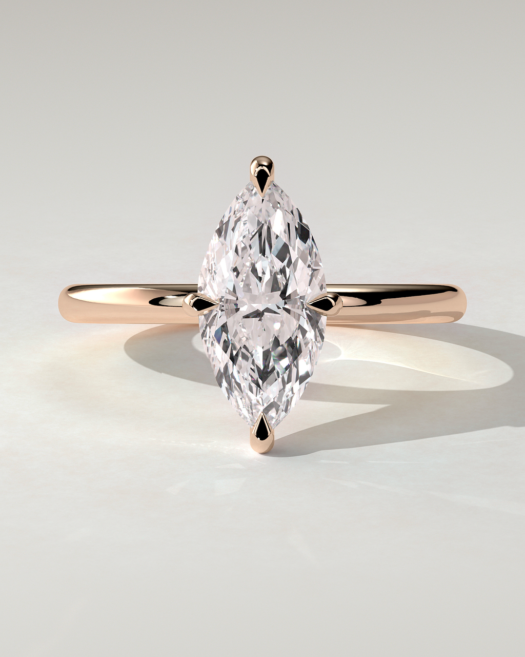 Genevieve Solitaire Marquise Ring