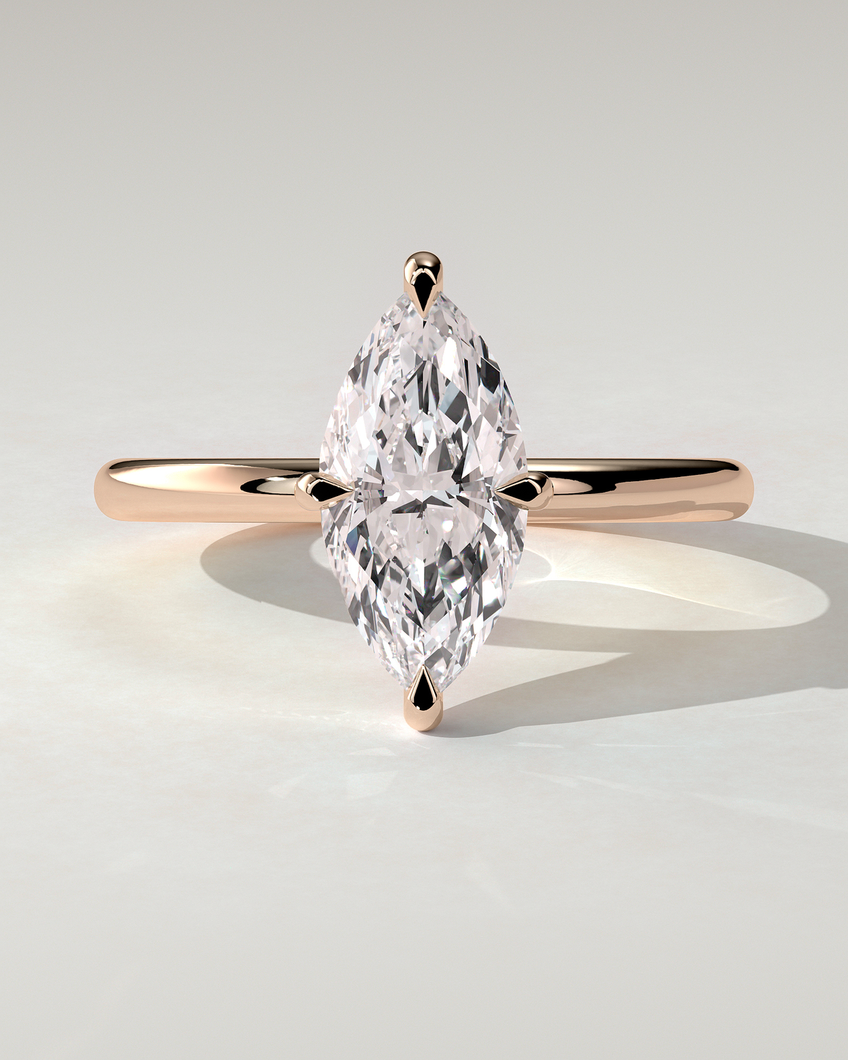 Genevieve Solitaire Marquise Ring