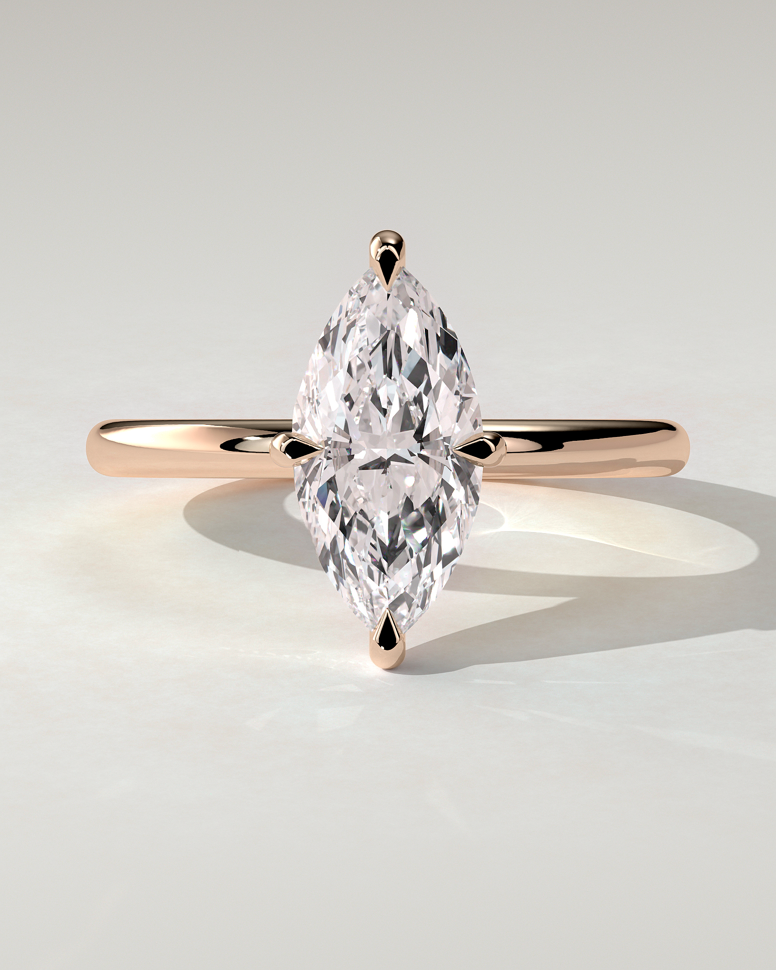 Genevieve Solitaire Marquise Ring