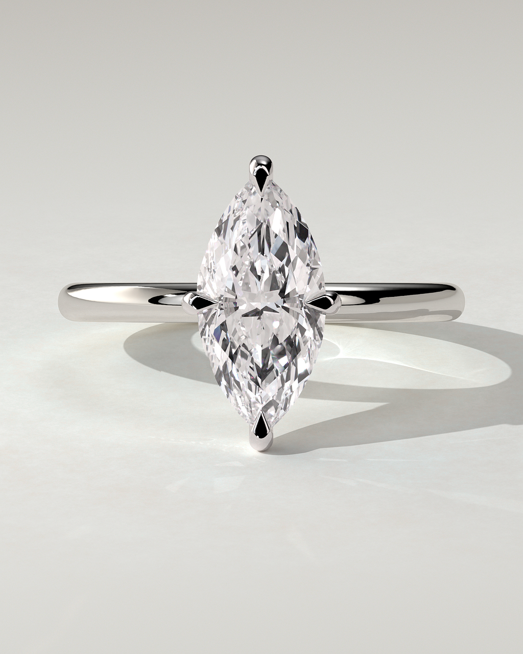 Genevieve Solitaire Marquise Ring