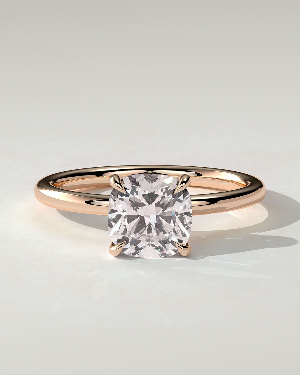 Hazel Solitaire Cushion Ring