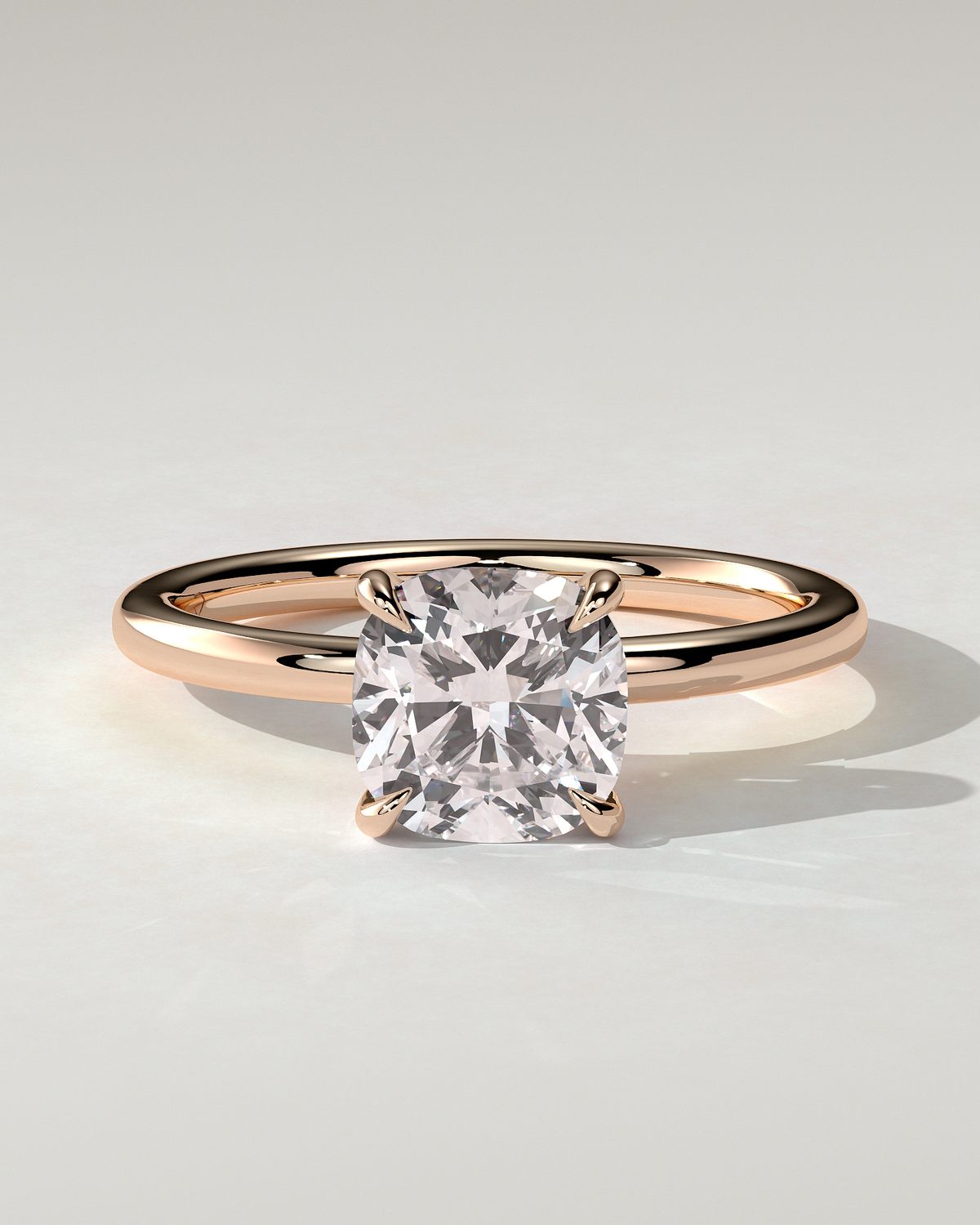 Hazel Solitaire Cushion Ring