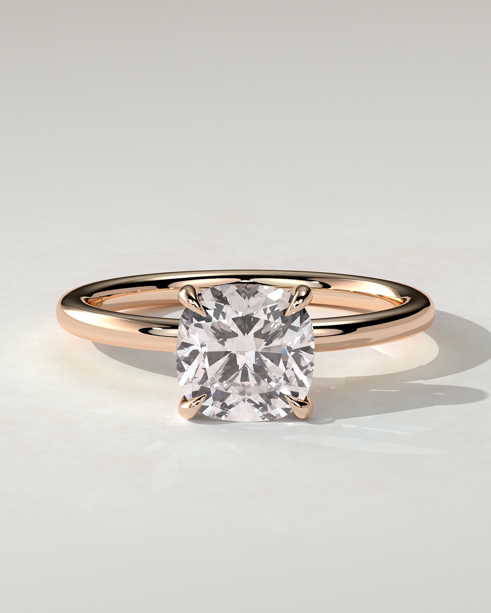 Hazel Solitaire Cushion Ring