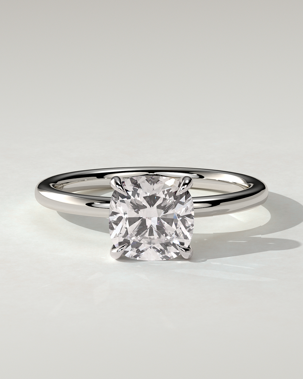 Hazel Solitaire Cushion Ring