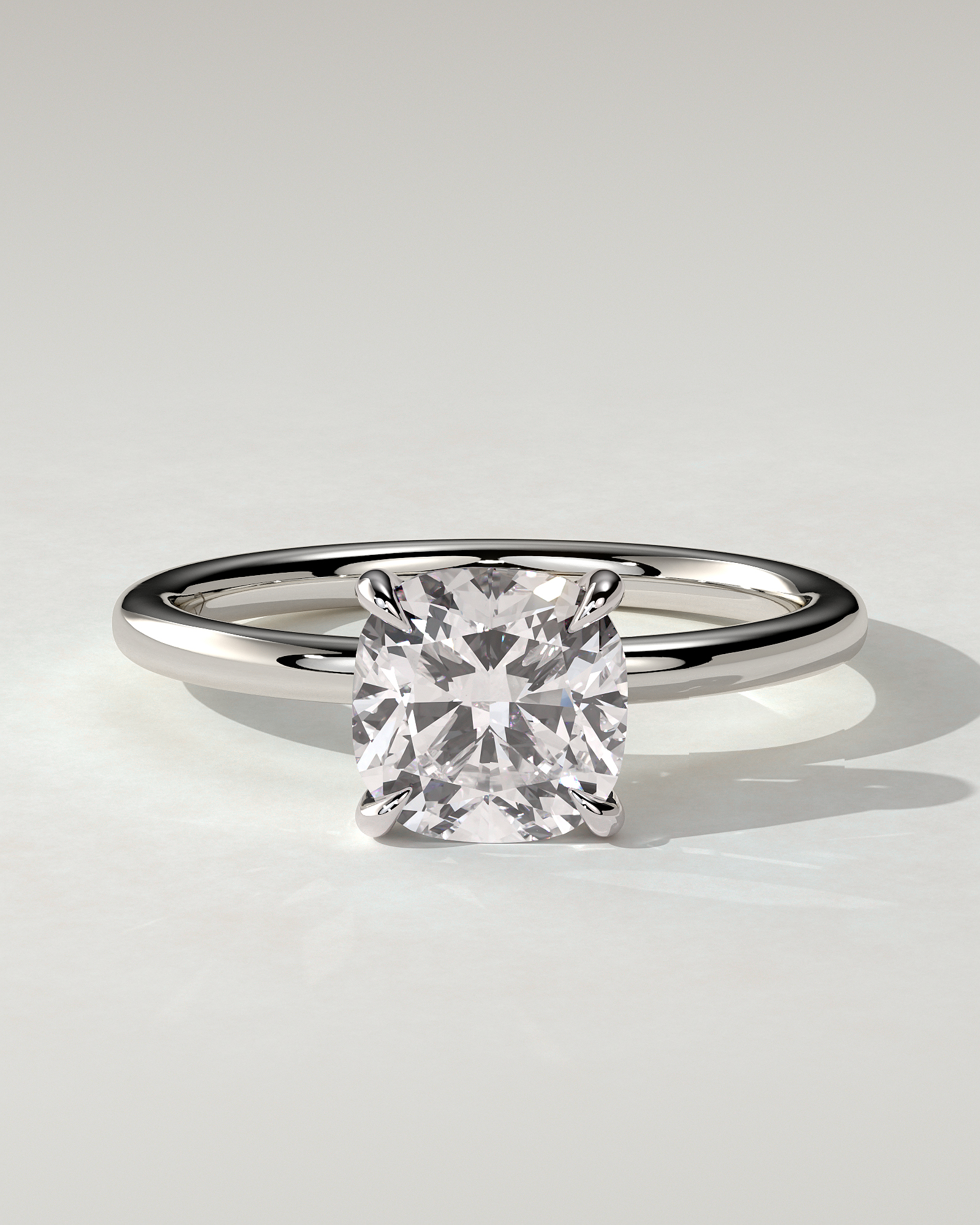 Hazel Solitaire Cushion Ring