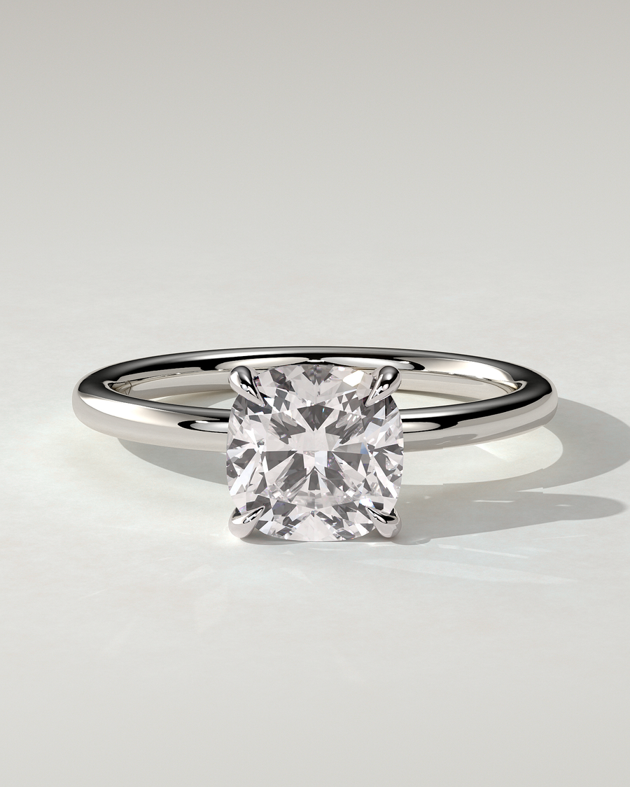 Hazel Solitaire Cushion Ring