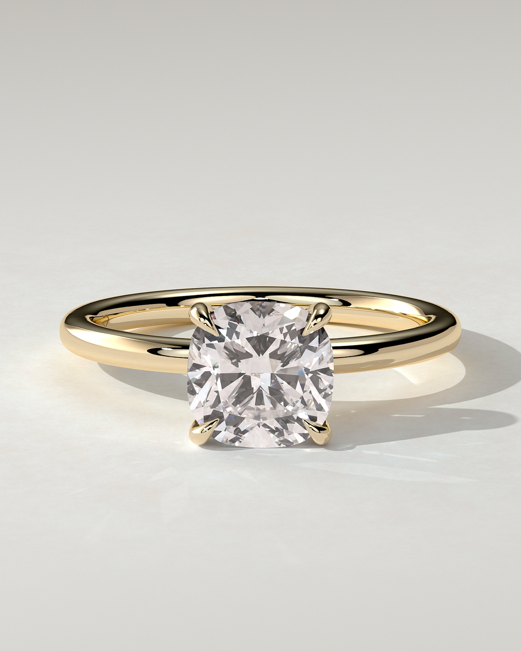 Hazel Solitaire Cushion Ring
