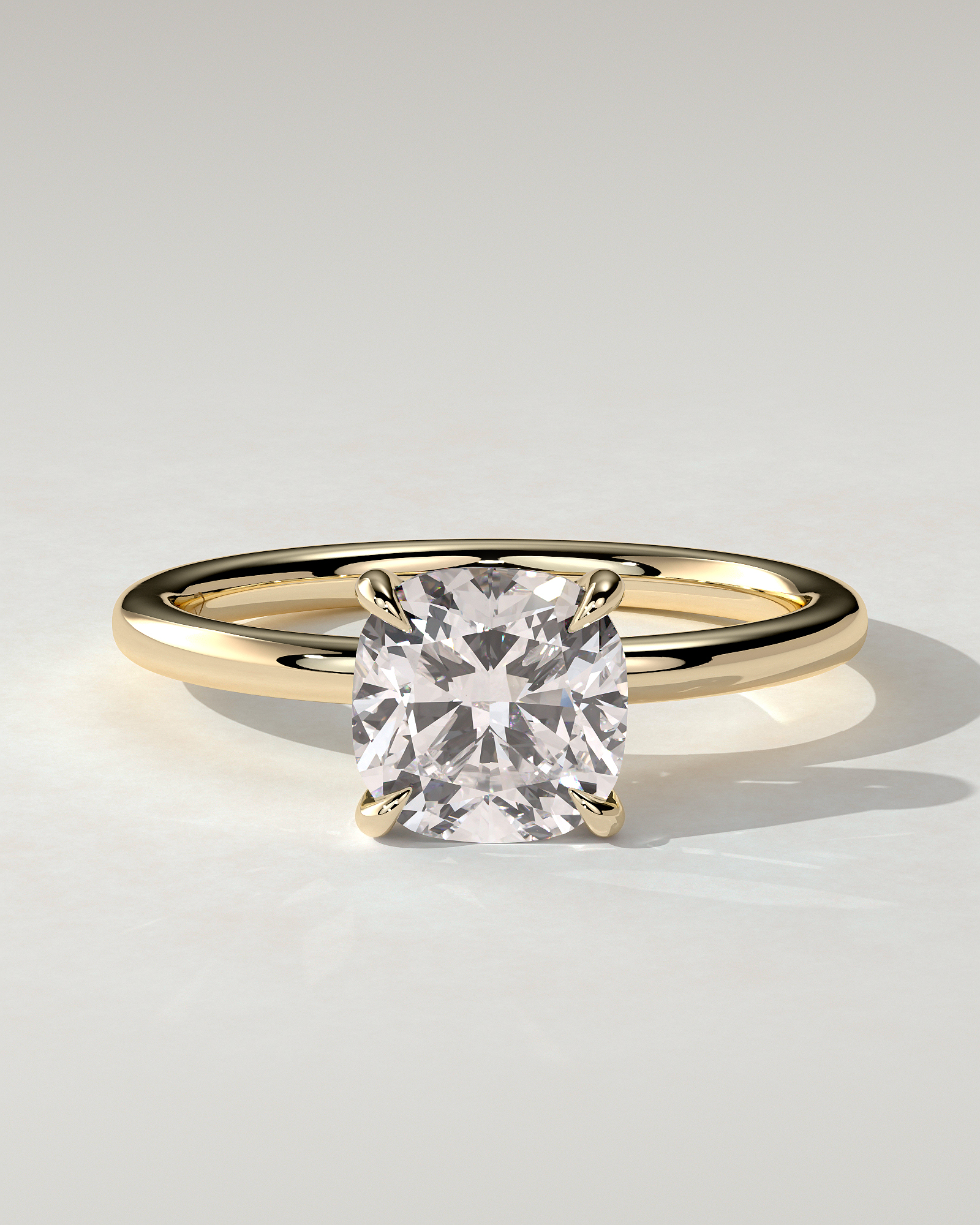 Hazel Solitaire Cushion Ring