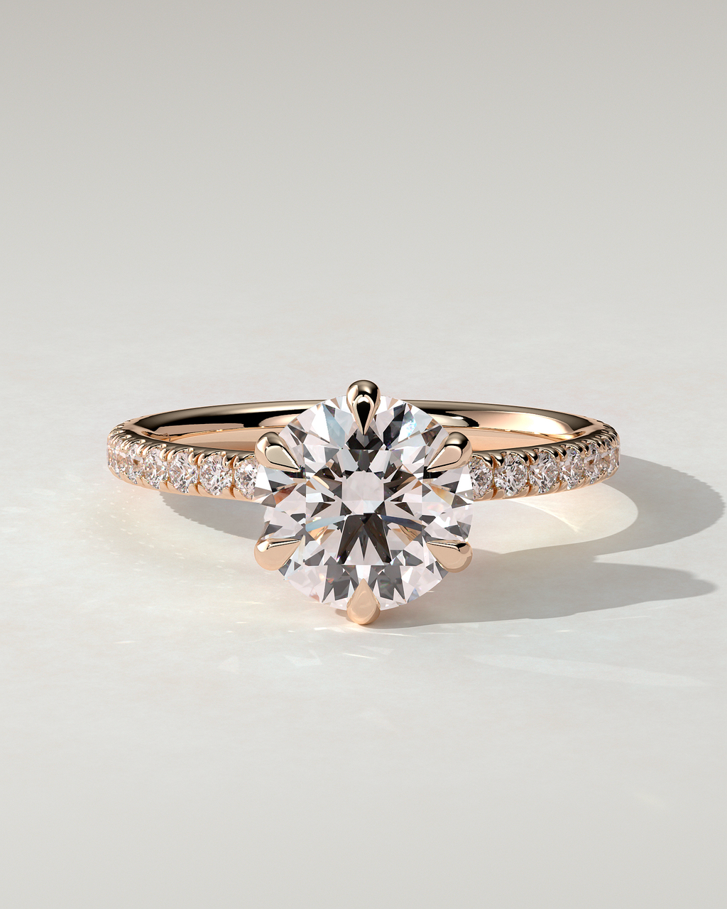 Holly Solitaire Round Ring