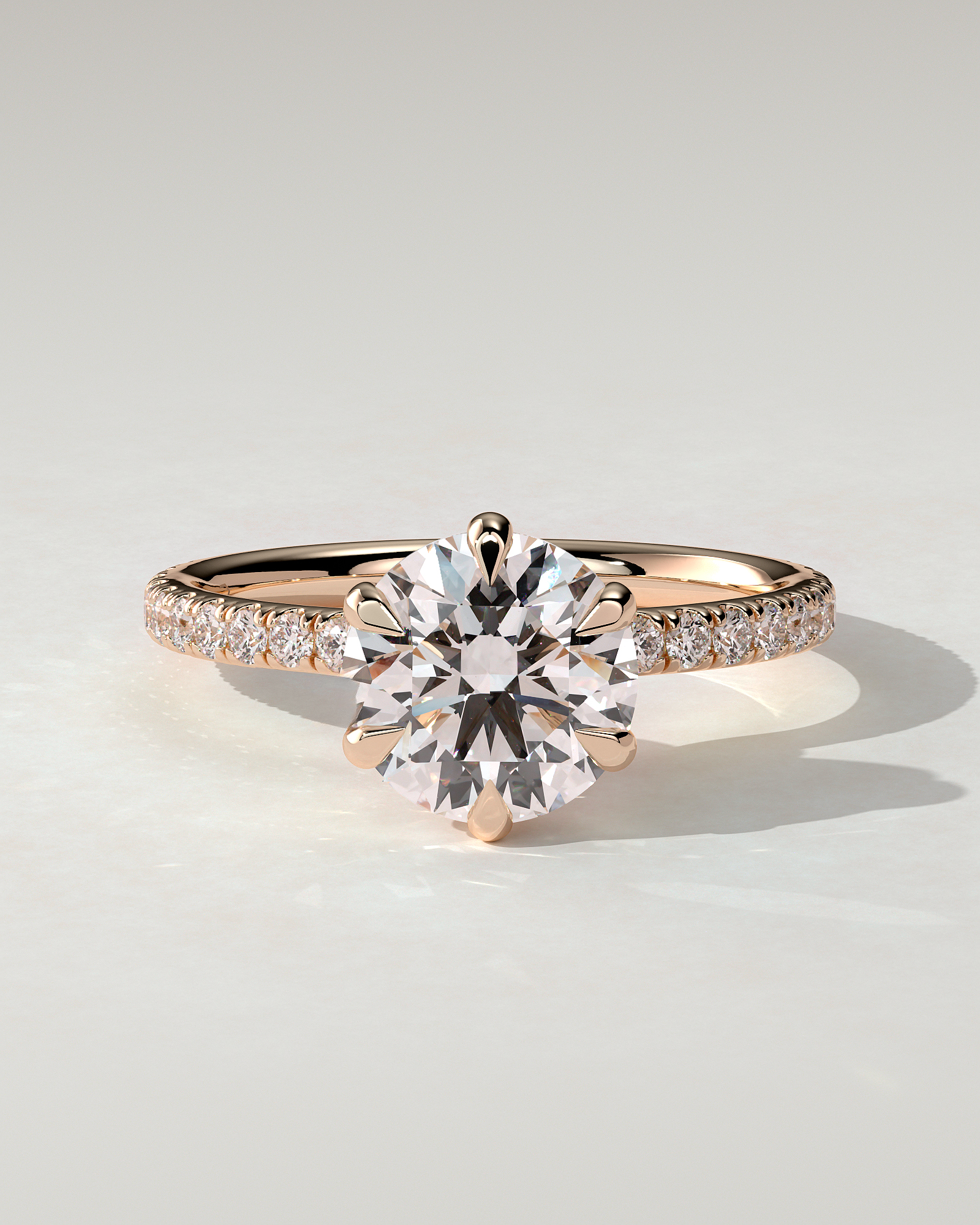 Holly Solitaire Round Ring