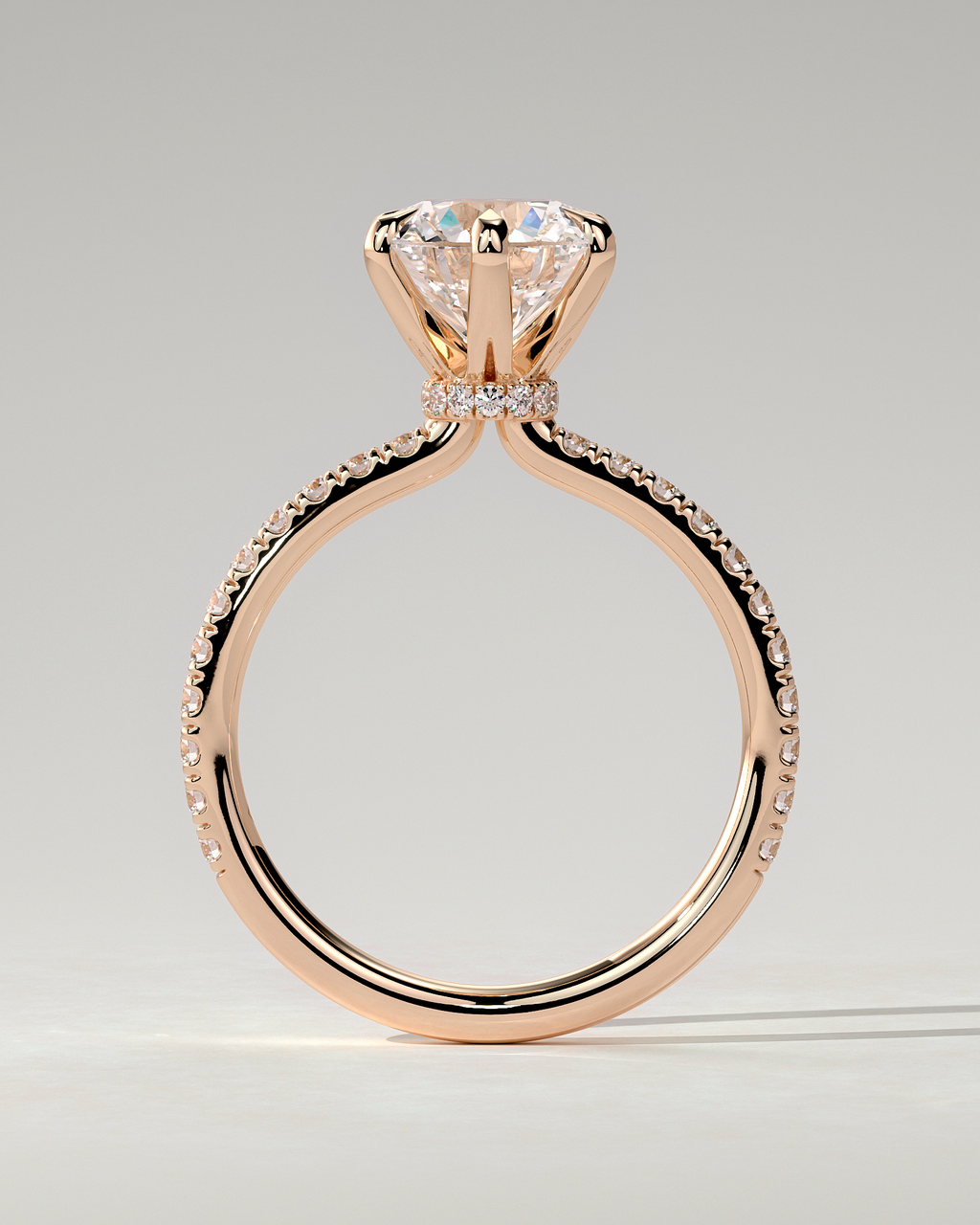 Holly Solitaire Round Ring
