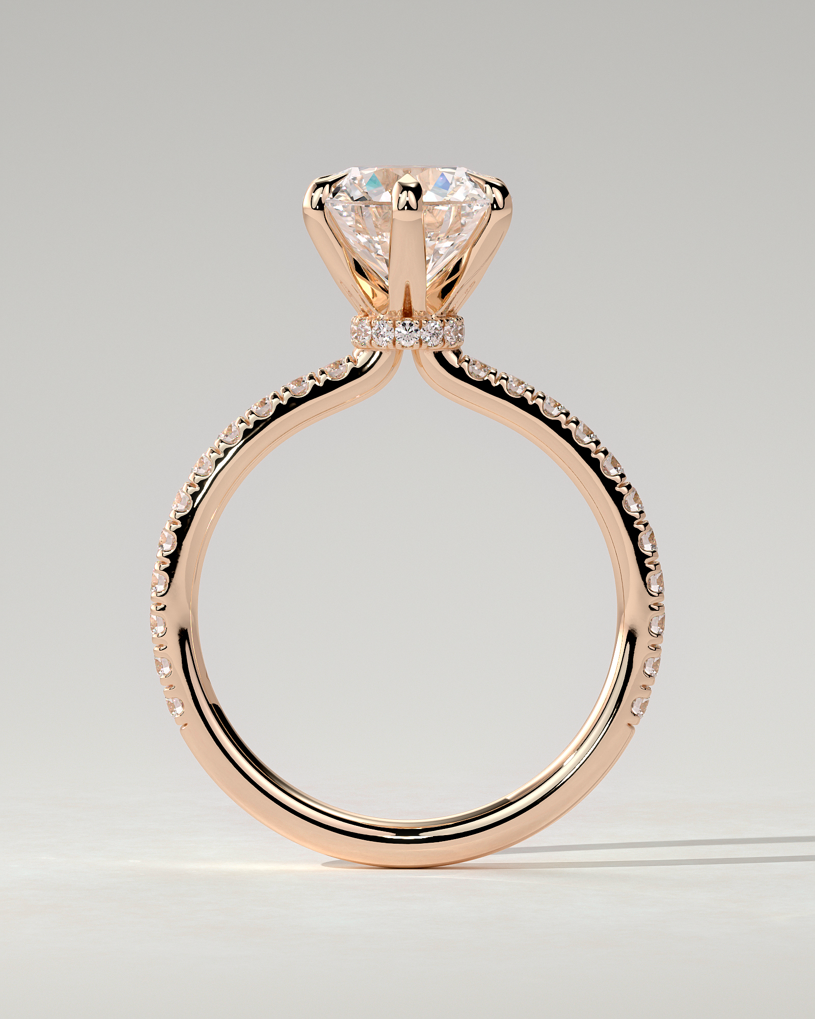 Holly Solitaire Round Ring