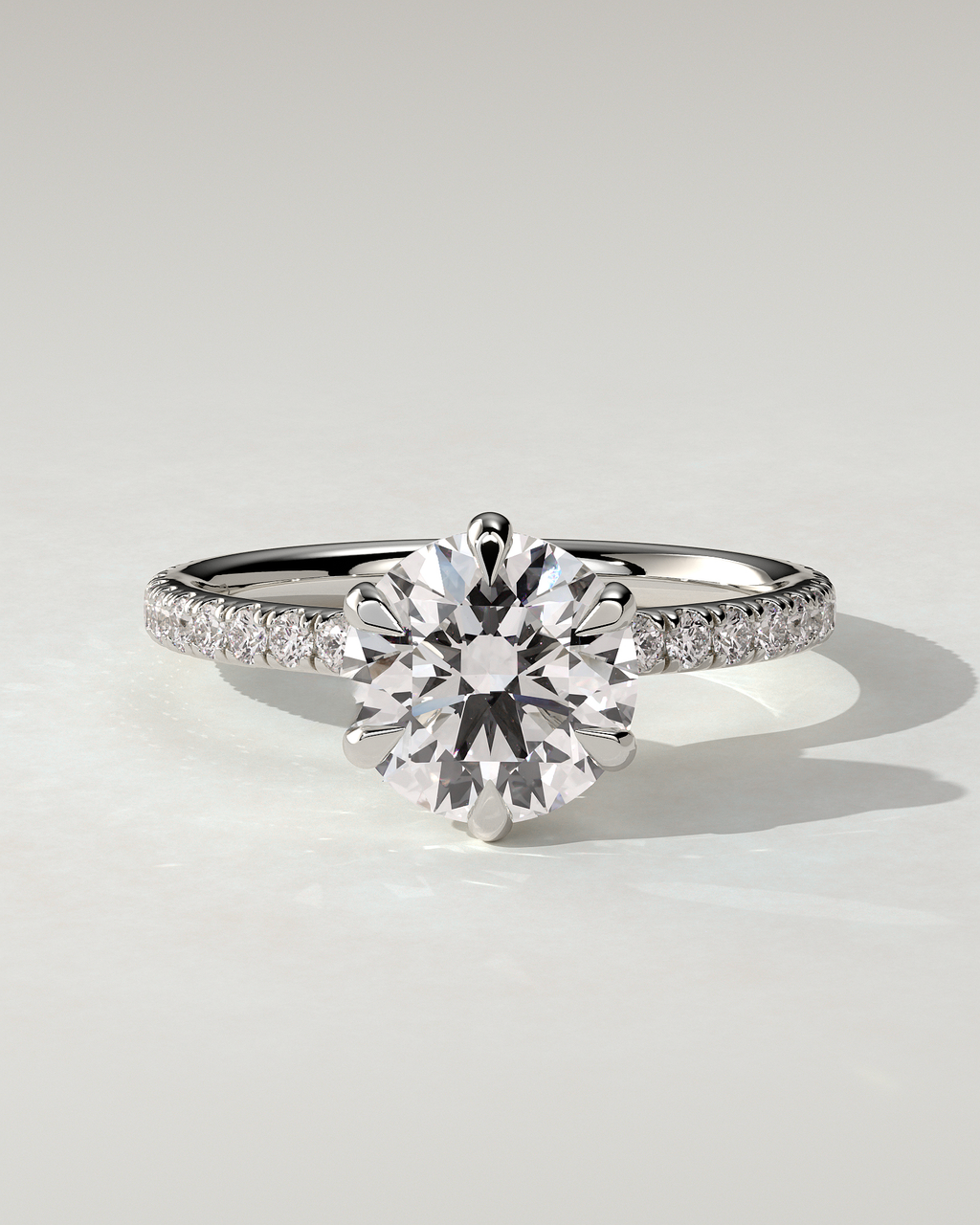 Holly Solitaire Round Ring
