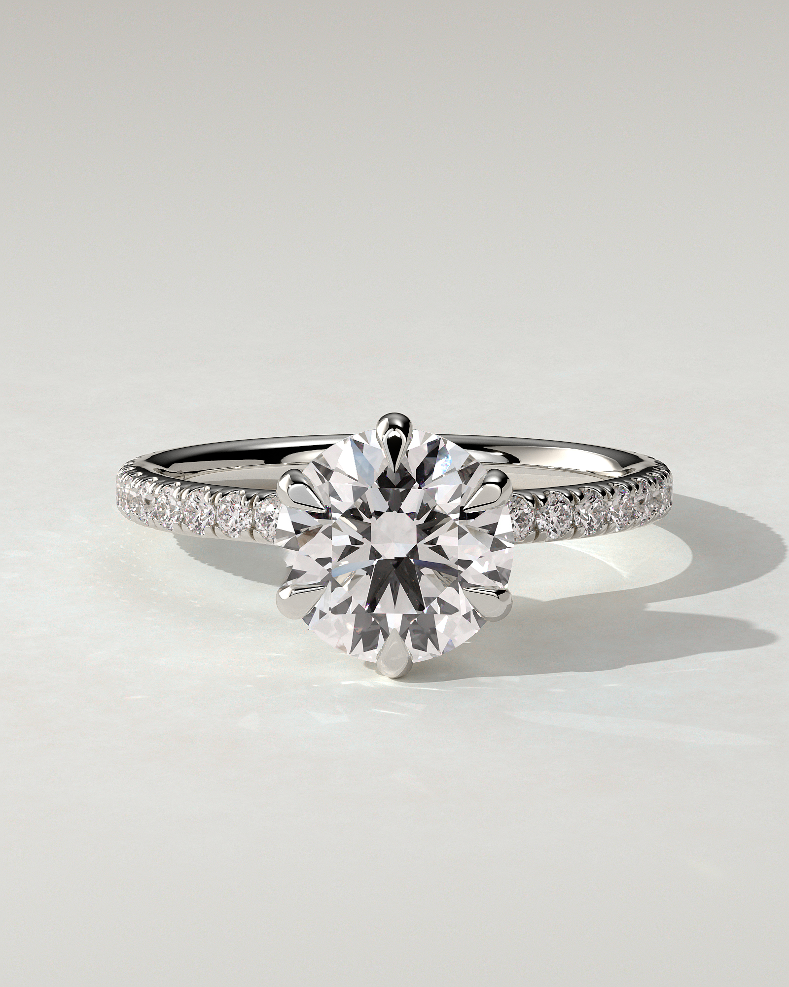 Holly Solitaire Round Ring