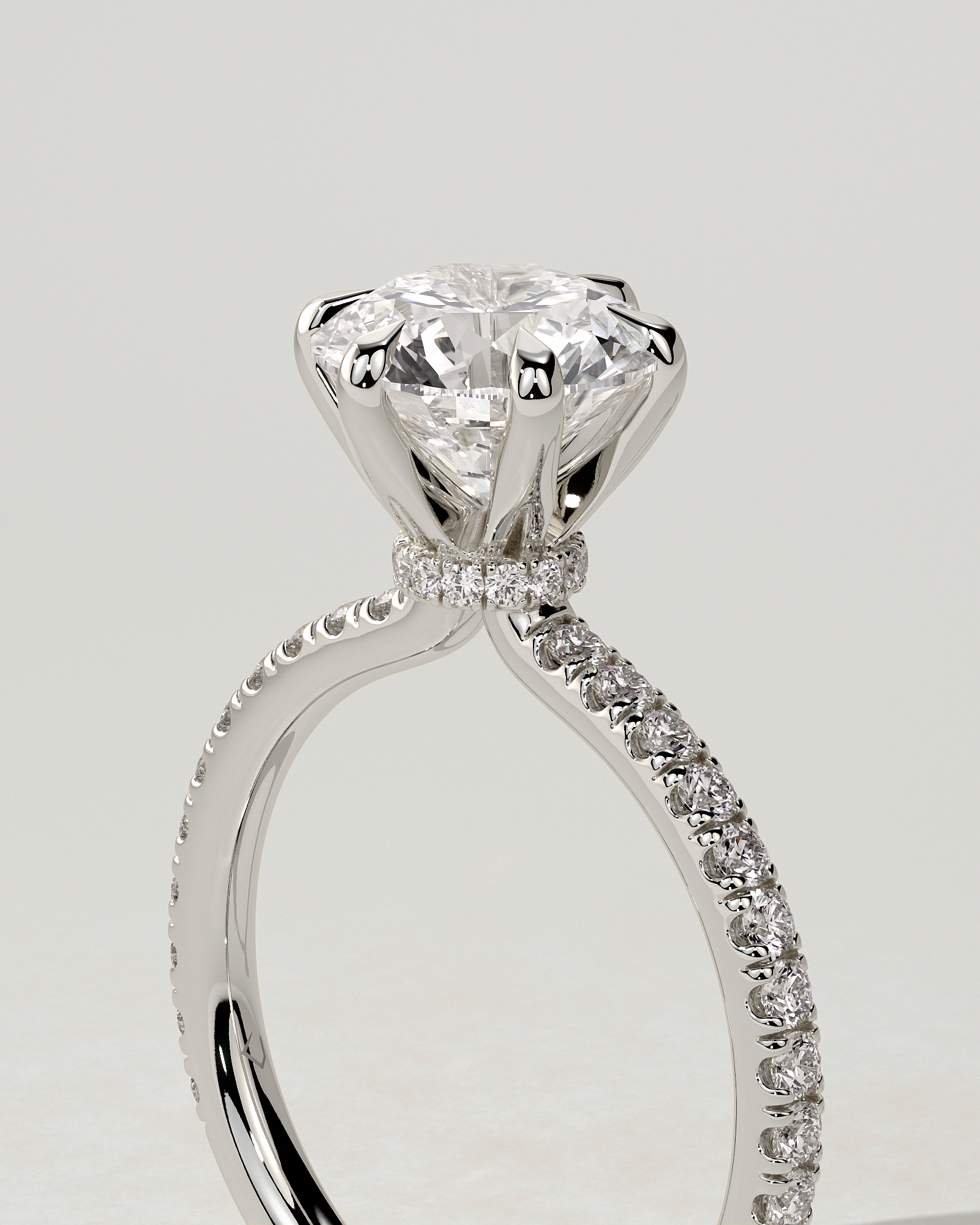 Holly Solitaire Round Ring
