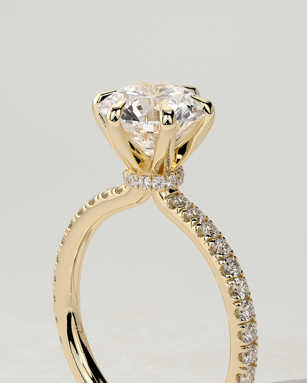 Holly Solitaire Round Ring