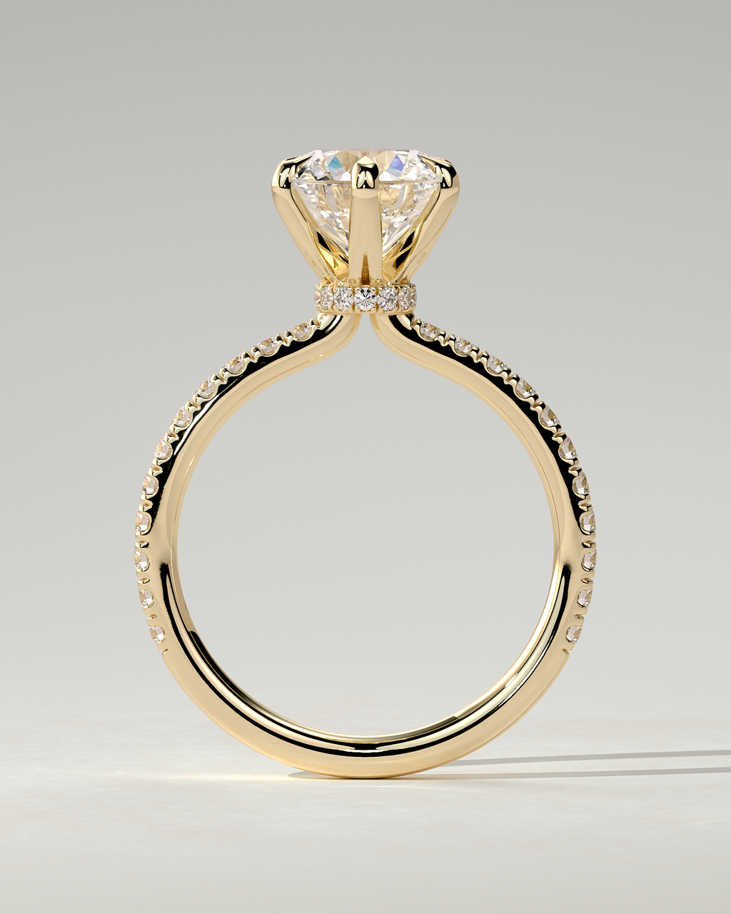Holly Solitaire Round Ring