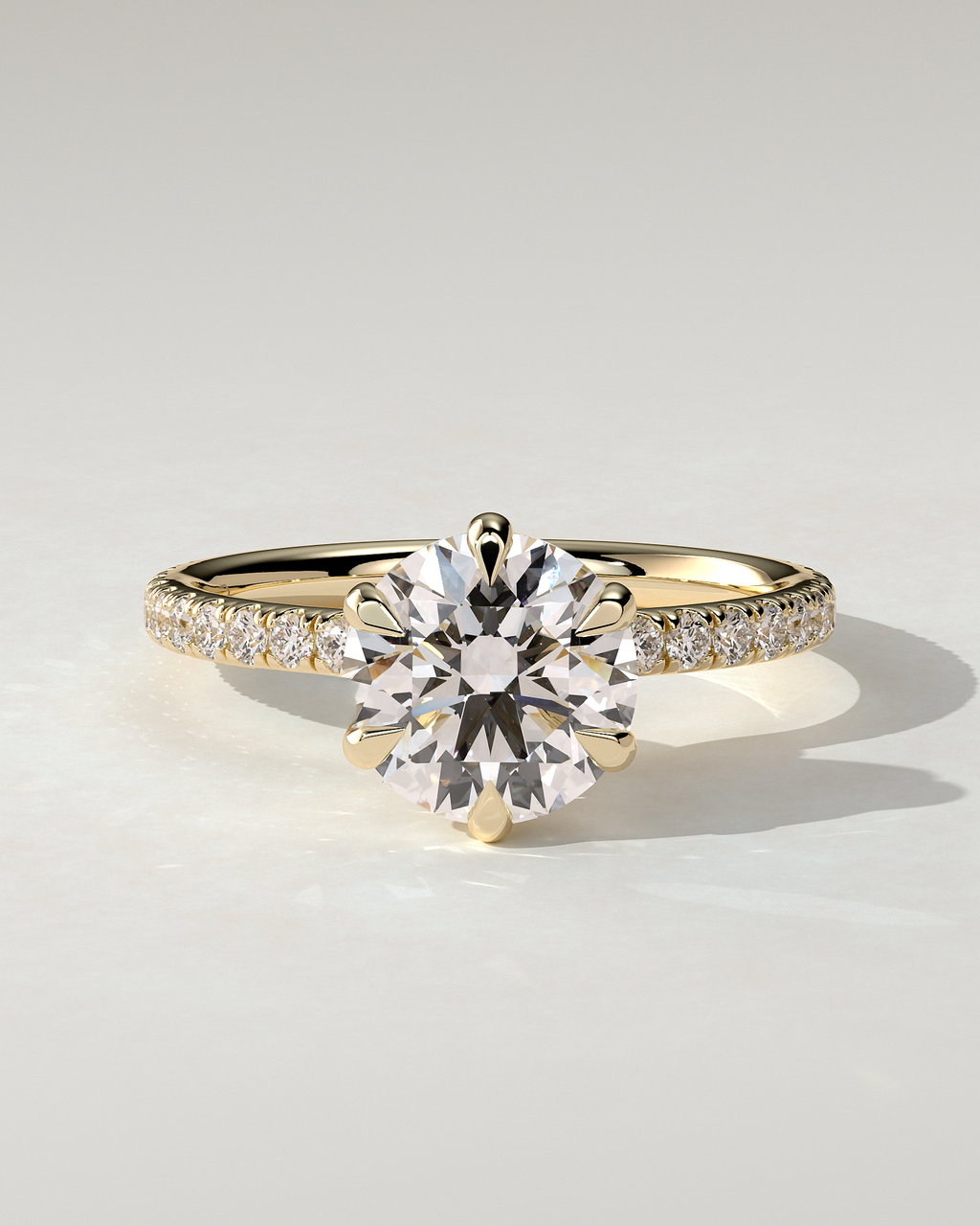 Holly Solitaire Round Ring