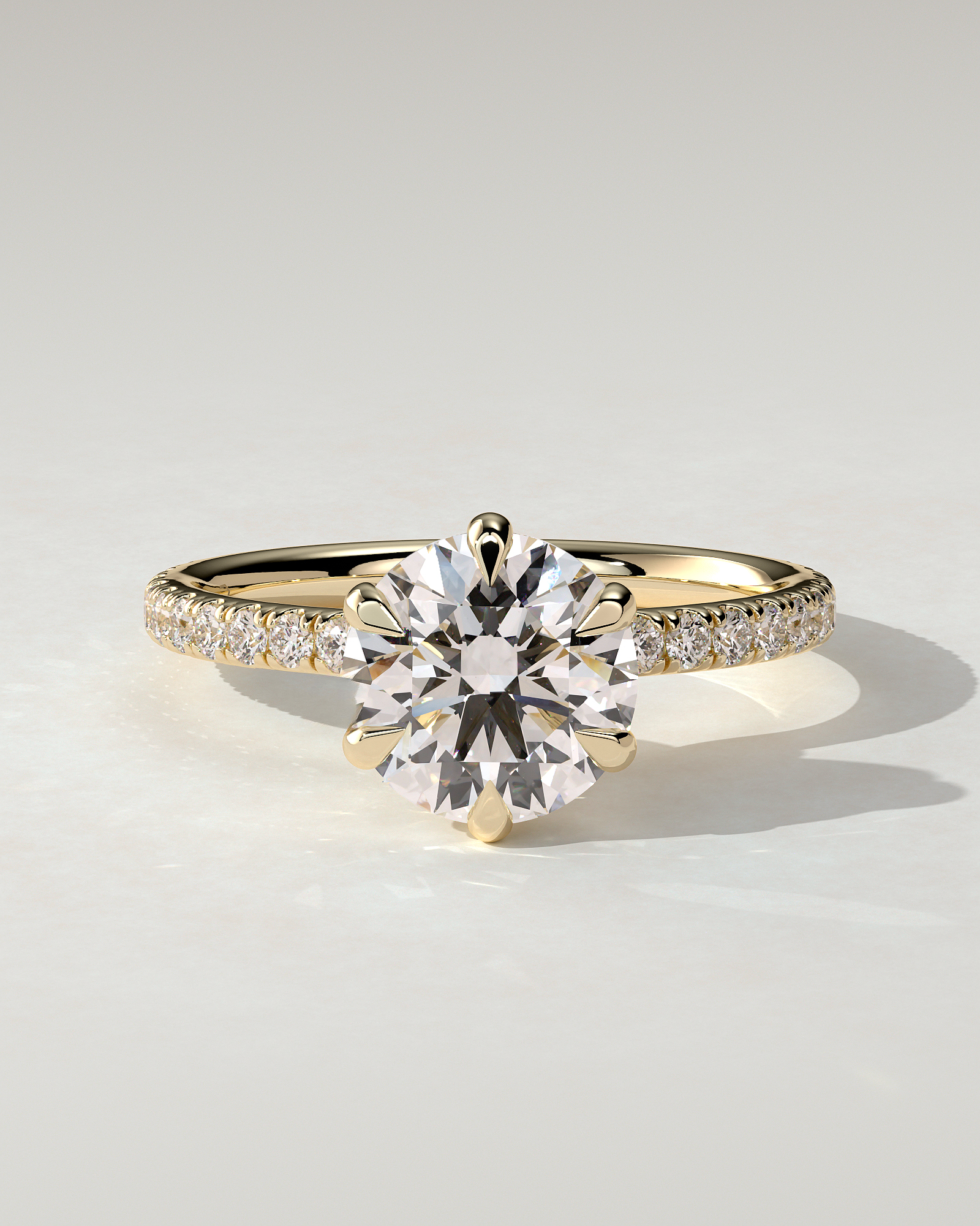 Holly Solitaire Round Ring