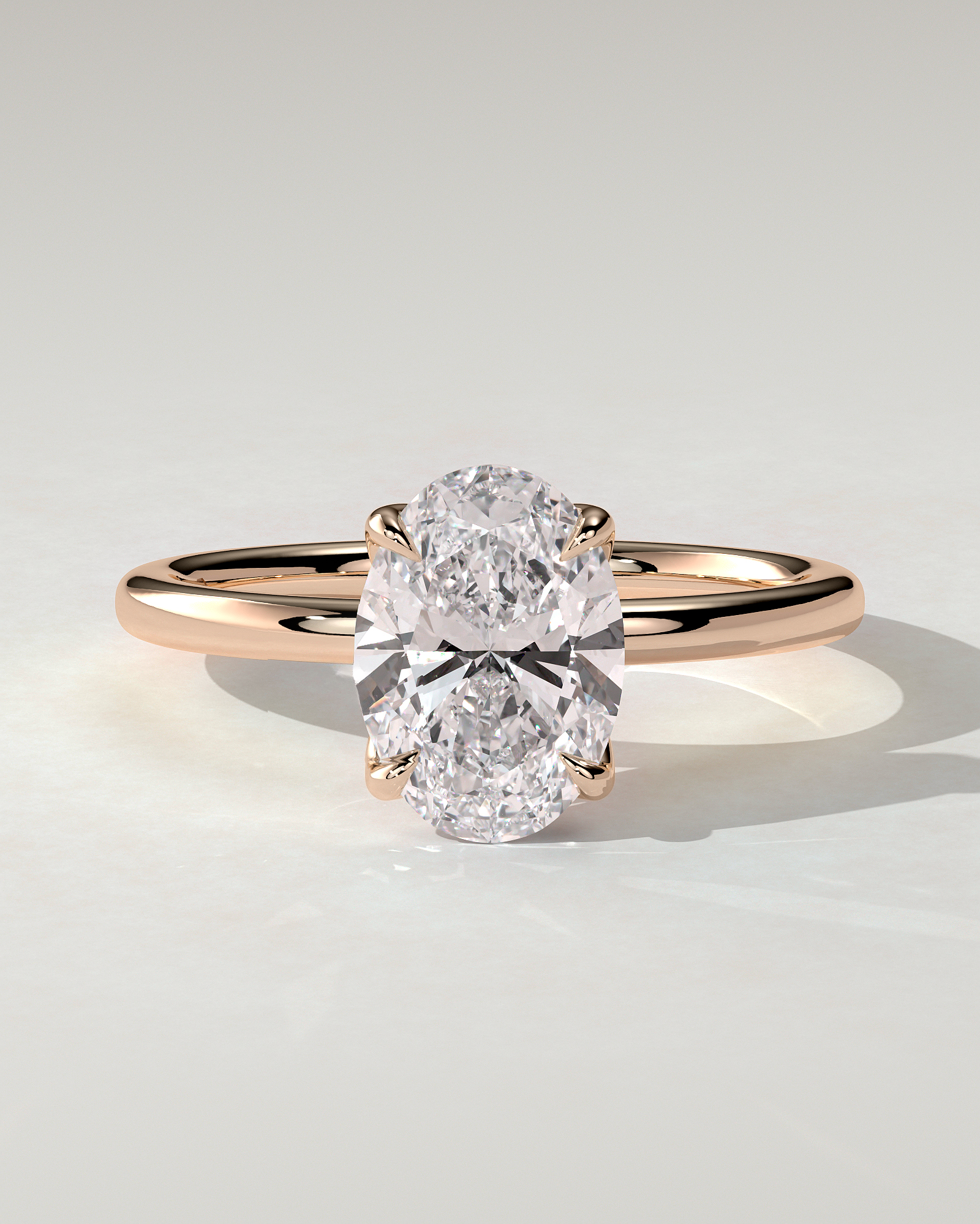 Ivy Solitaire Oval Ring