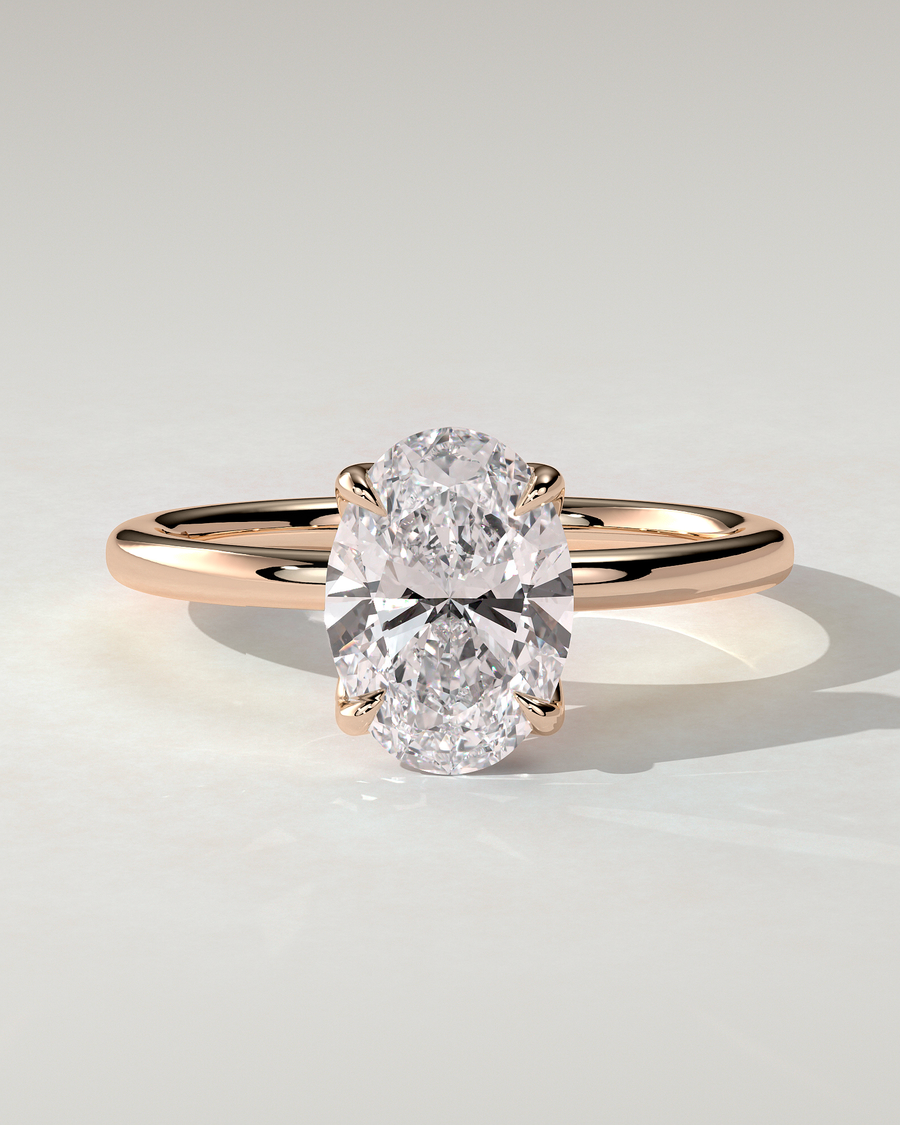 Ivy Solitaire Oval Ring