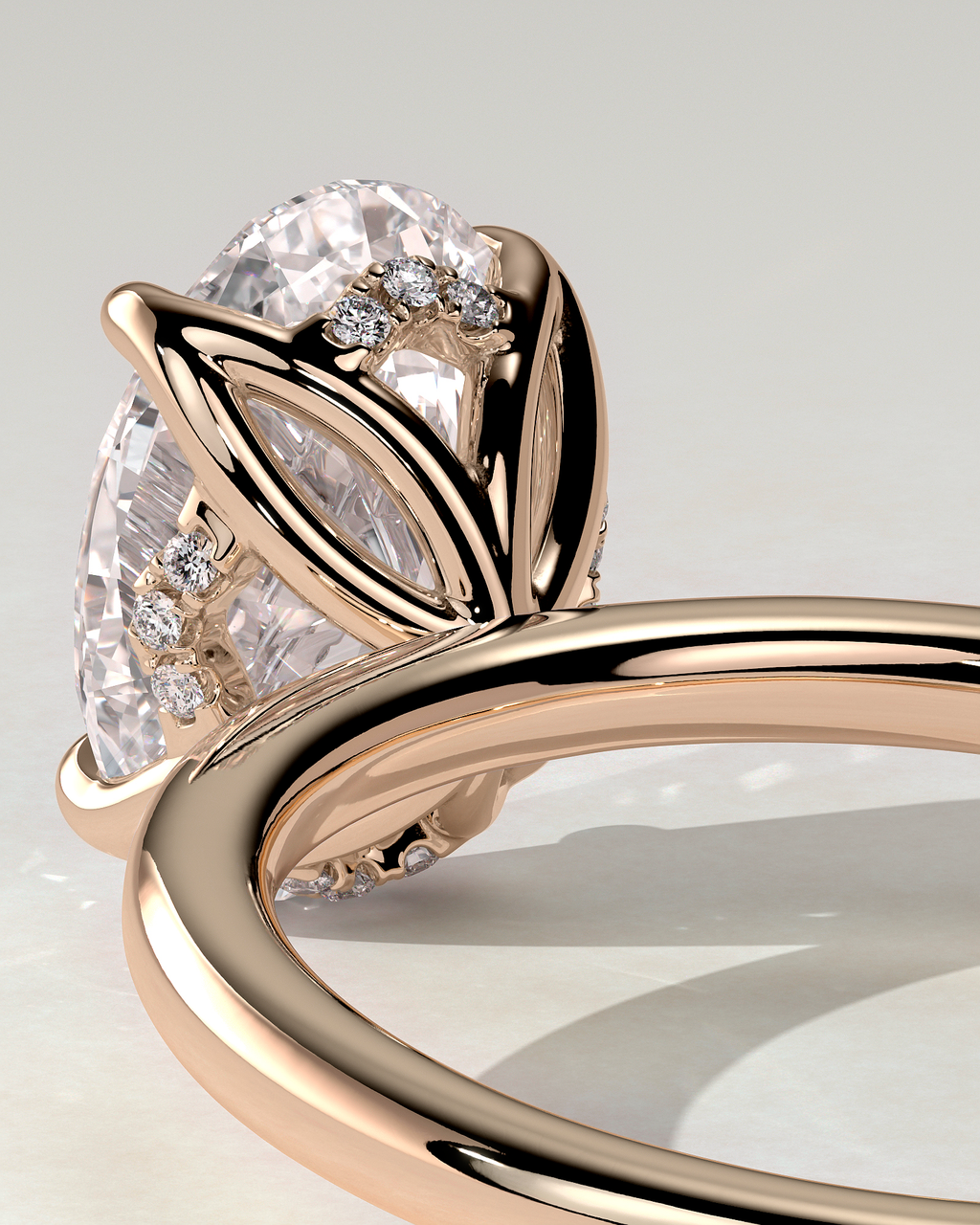 Ivy Solitaire Oval Ring