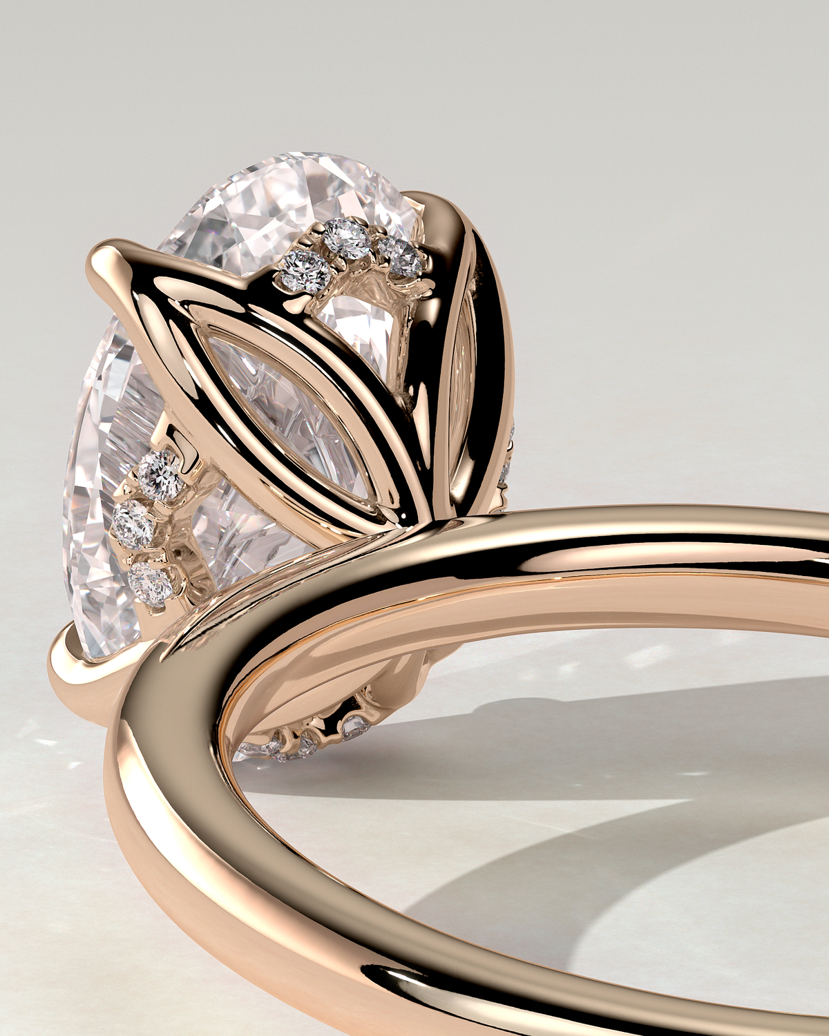 Ivy Solitaire Oval Ring