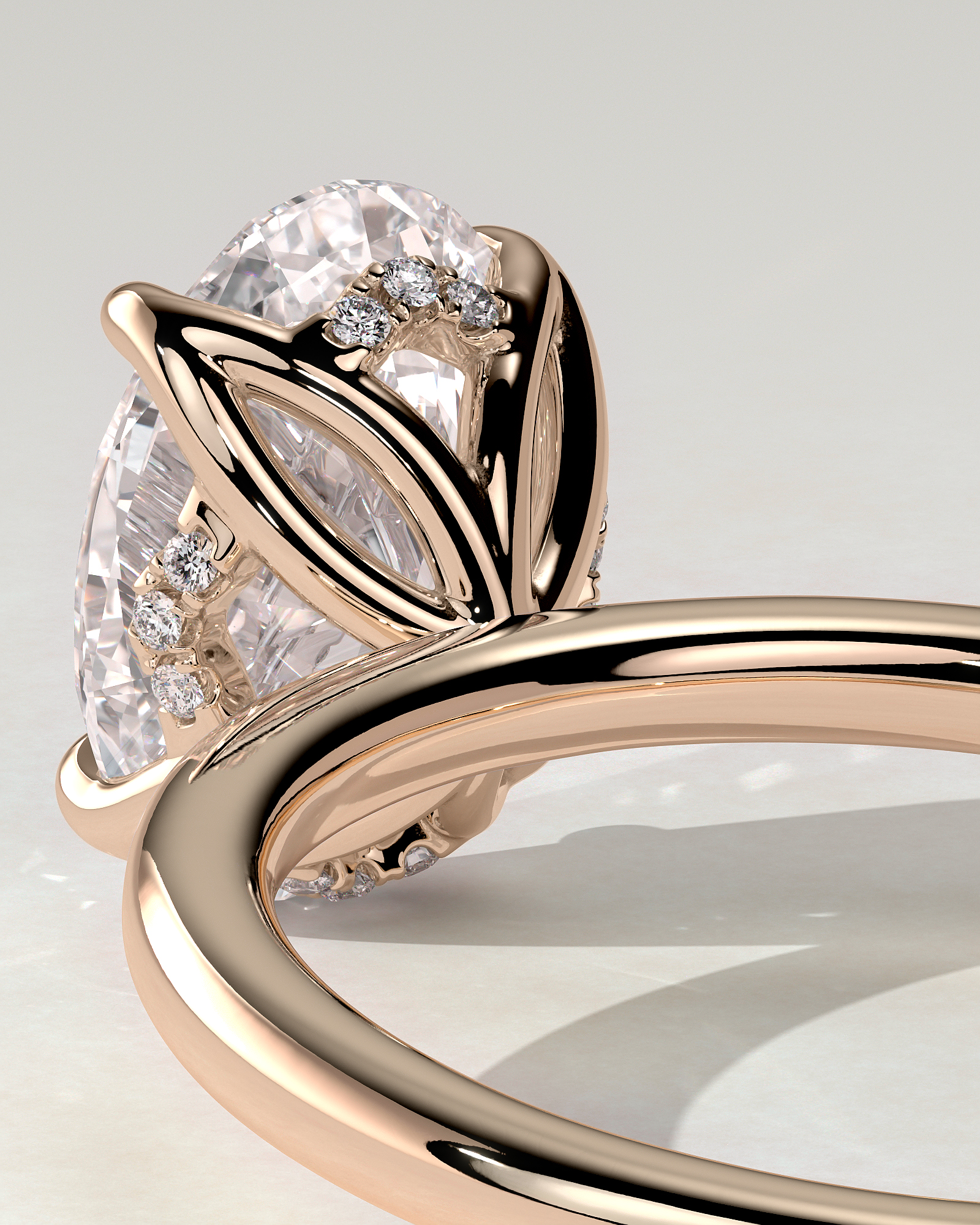 Ivy Solitaire Oval Ring