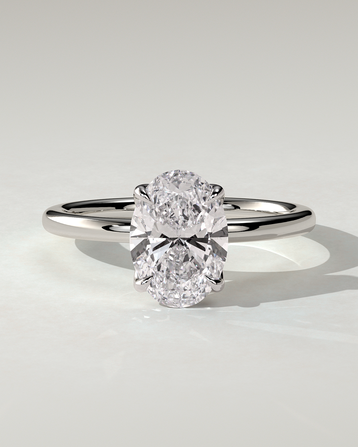 Ivy Solitaire Oval Ring