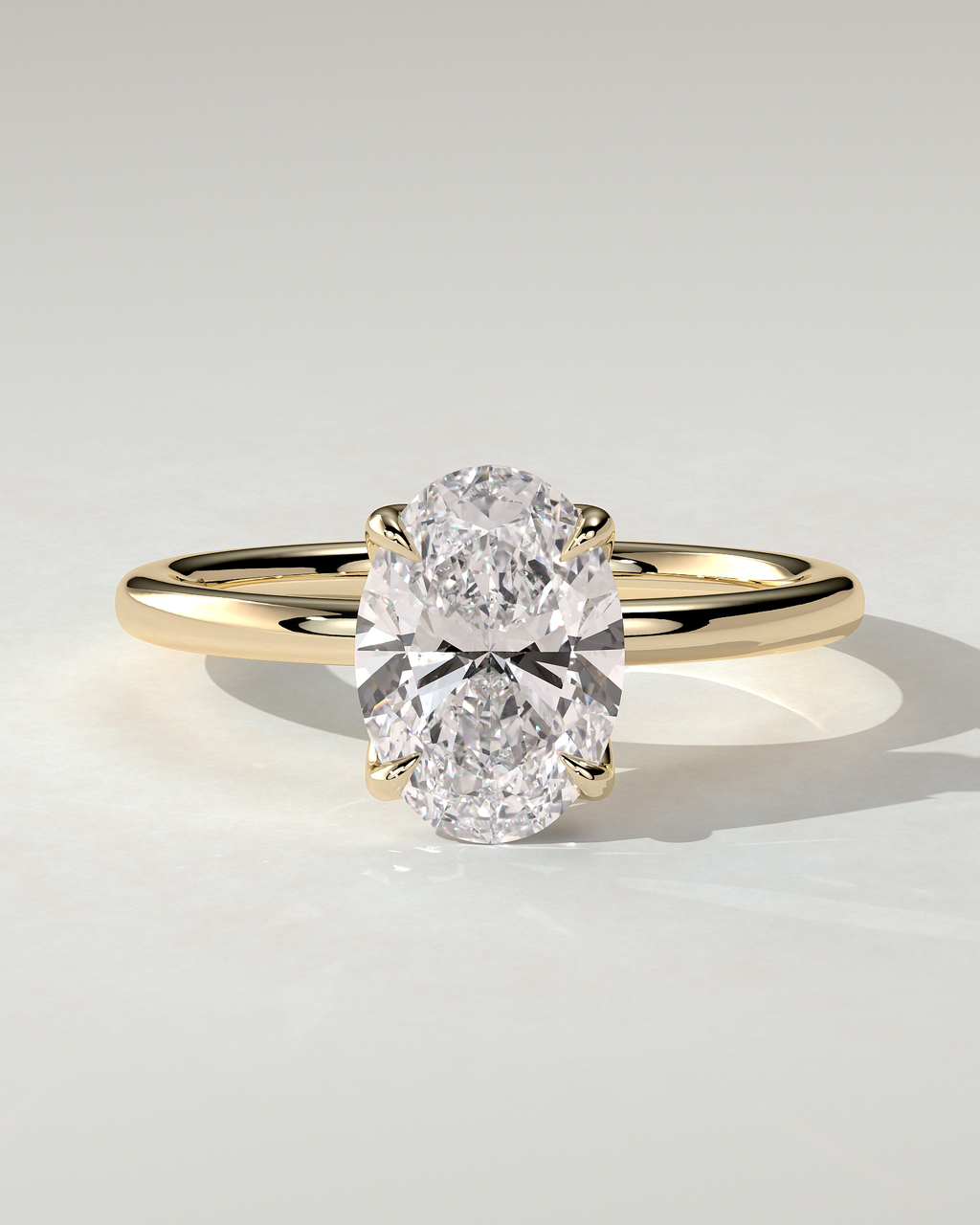 Ivy Solitaire Oval Ring