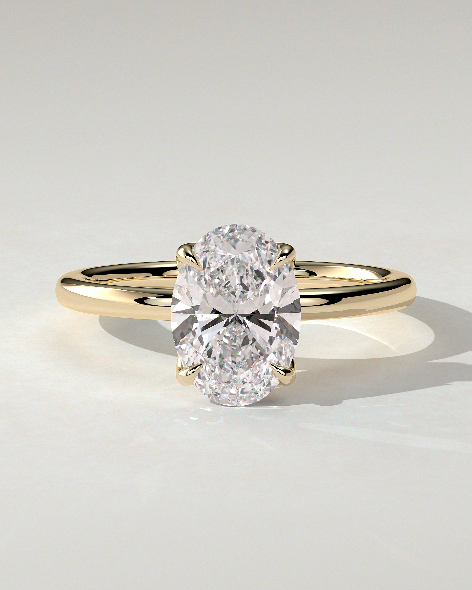 Ivy Solitaire Oval Ring