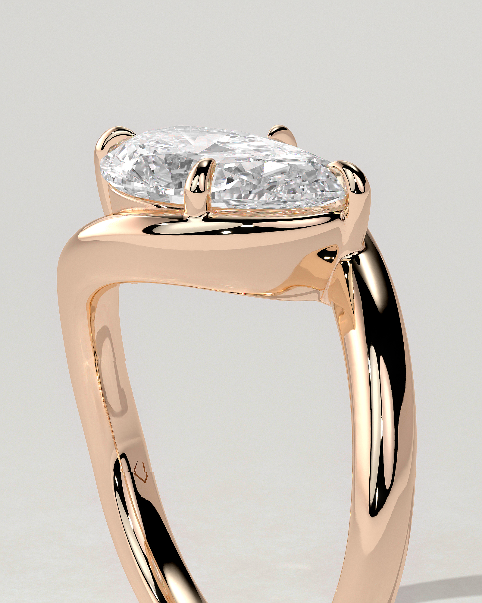 Jackie Solitaire Pear Ring