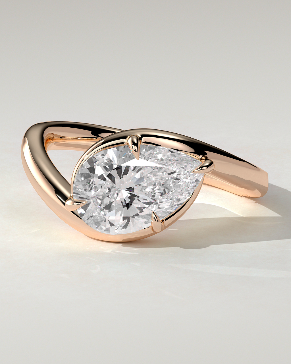 Jackie Solitaire Pear Ring