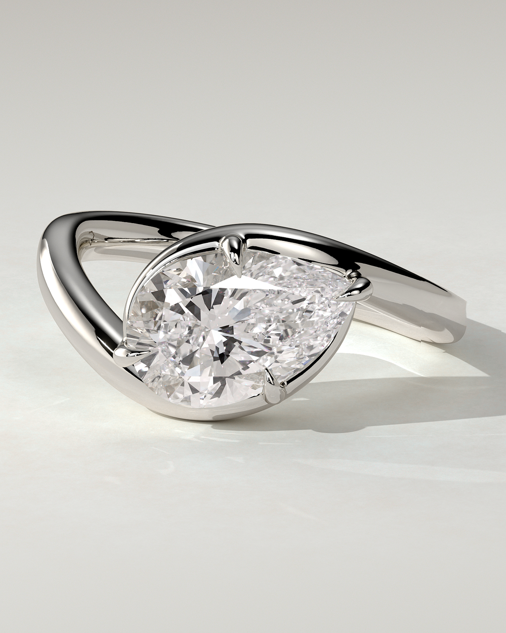 Jackie Solitaire Pear Ring