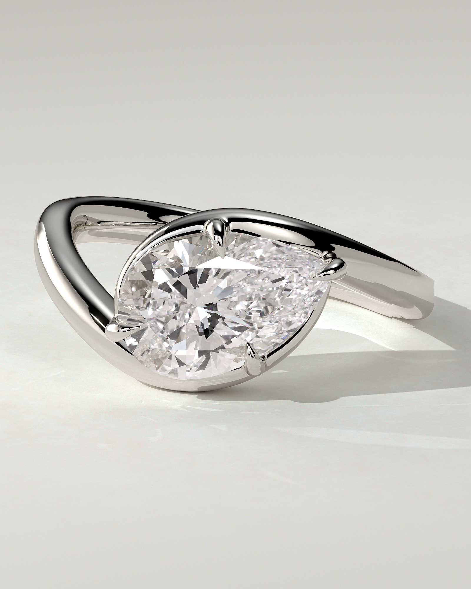 Jackie Solitaire Pear Ring