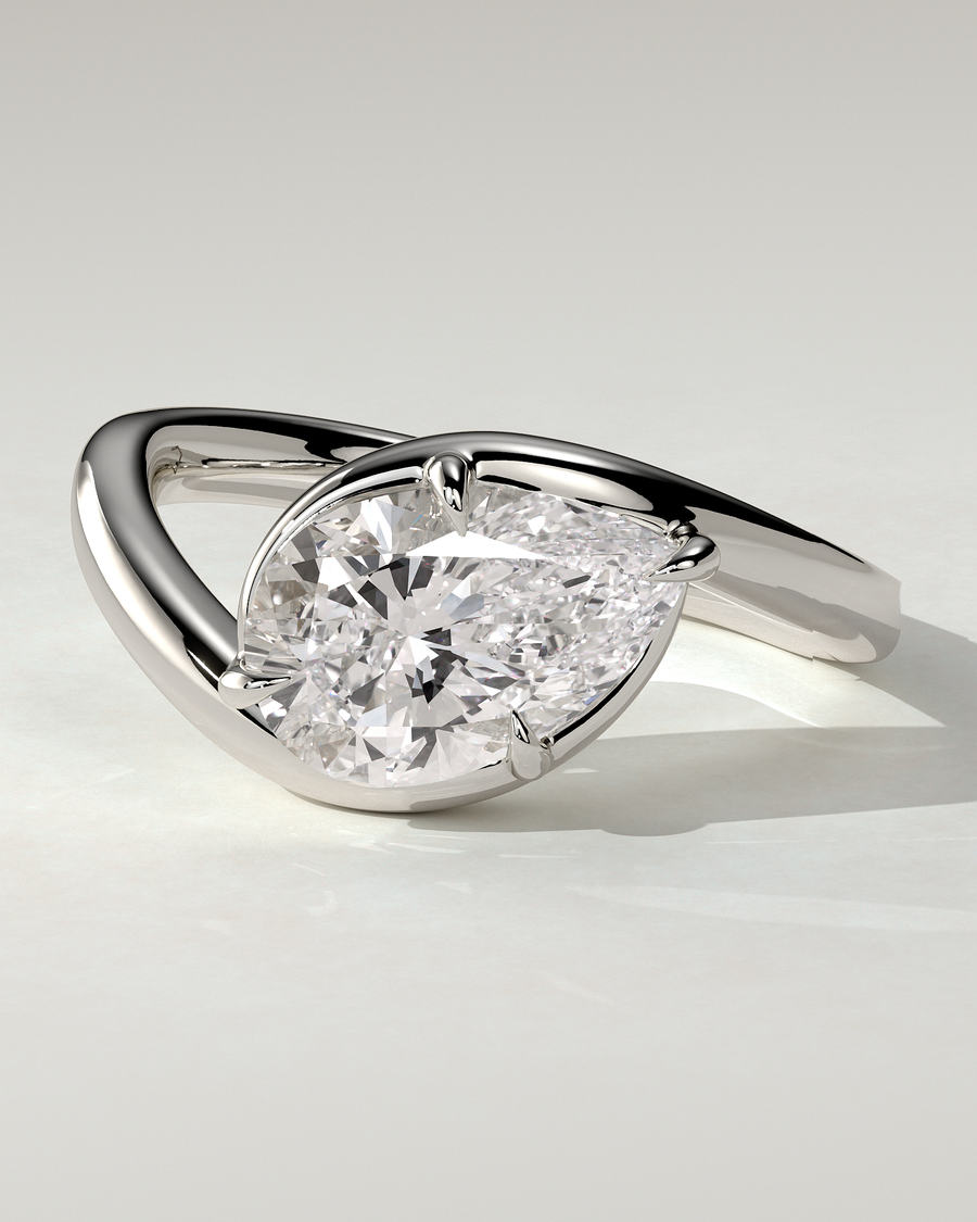 Jackie Solitaire Pear Ring