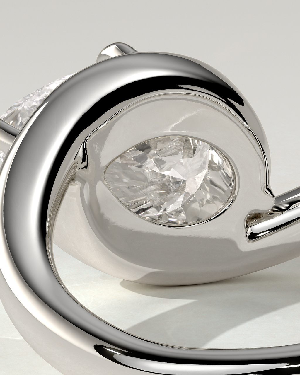 Jackie Solitaire Pear Ring