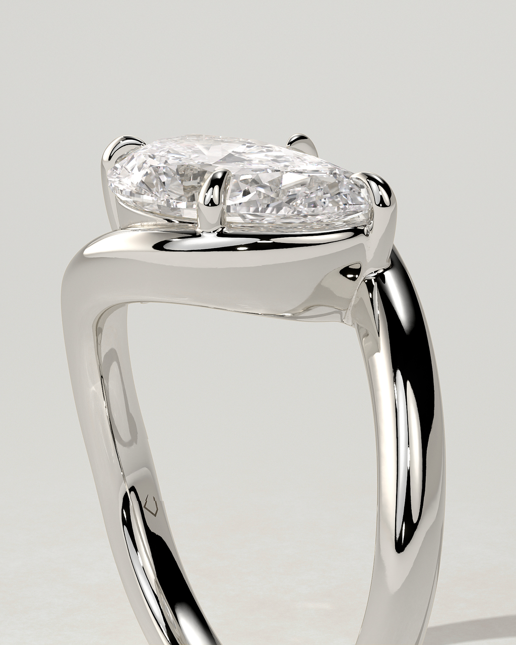 Jackie Solitaire Pear Ring